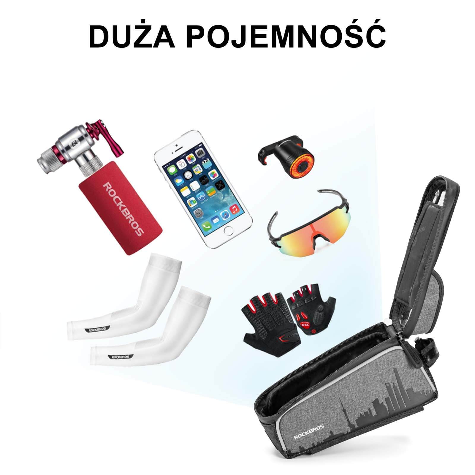 Wodoodporna Torba na Ramę Rowerową z Kieszenią na Telefon do 6,5‘’ - Image 4