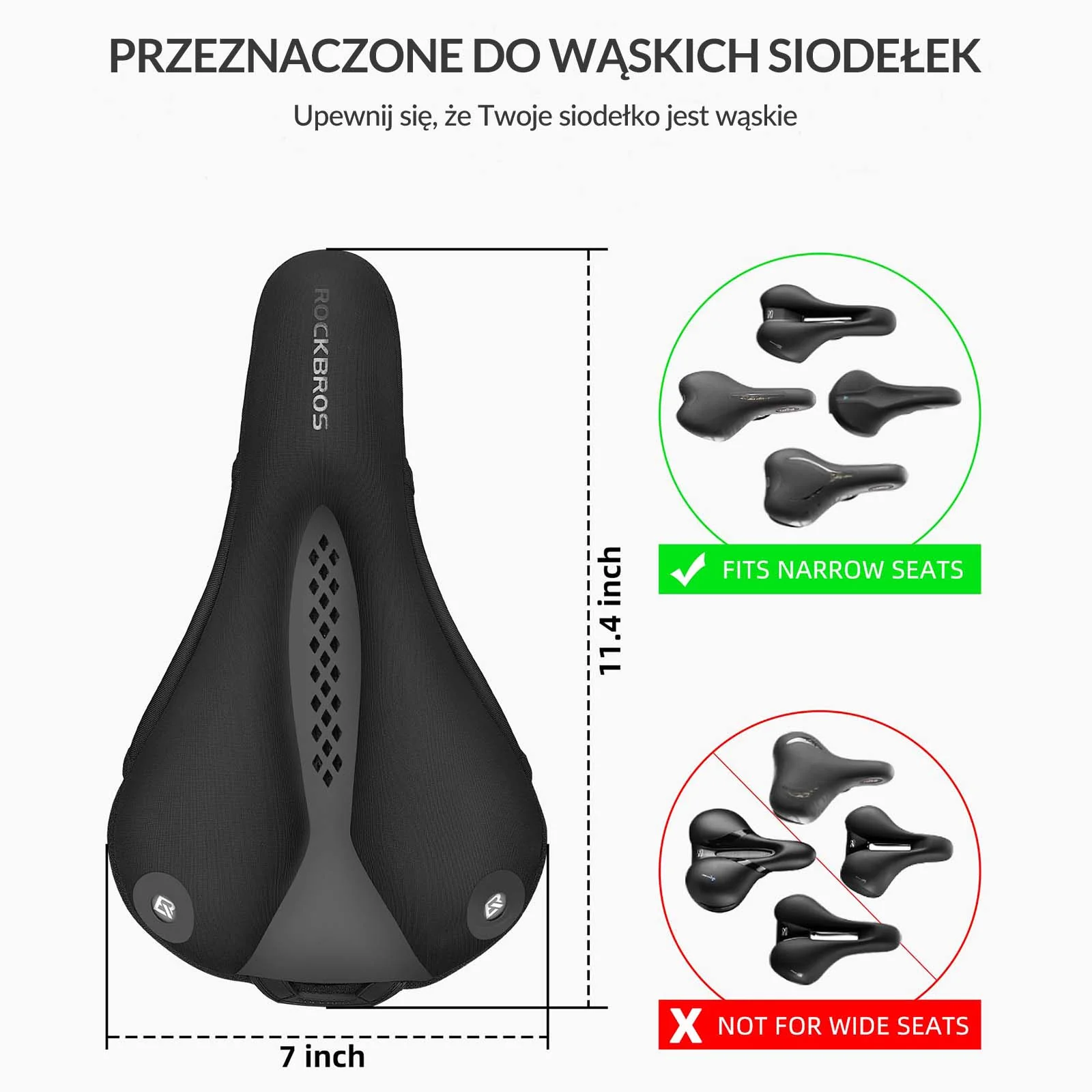 Żelowa Osłona Nakładka na Siodełko Rowerowe z Tylnymi Światłami - Image 3