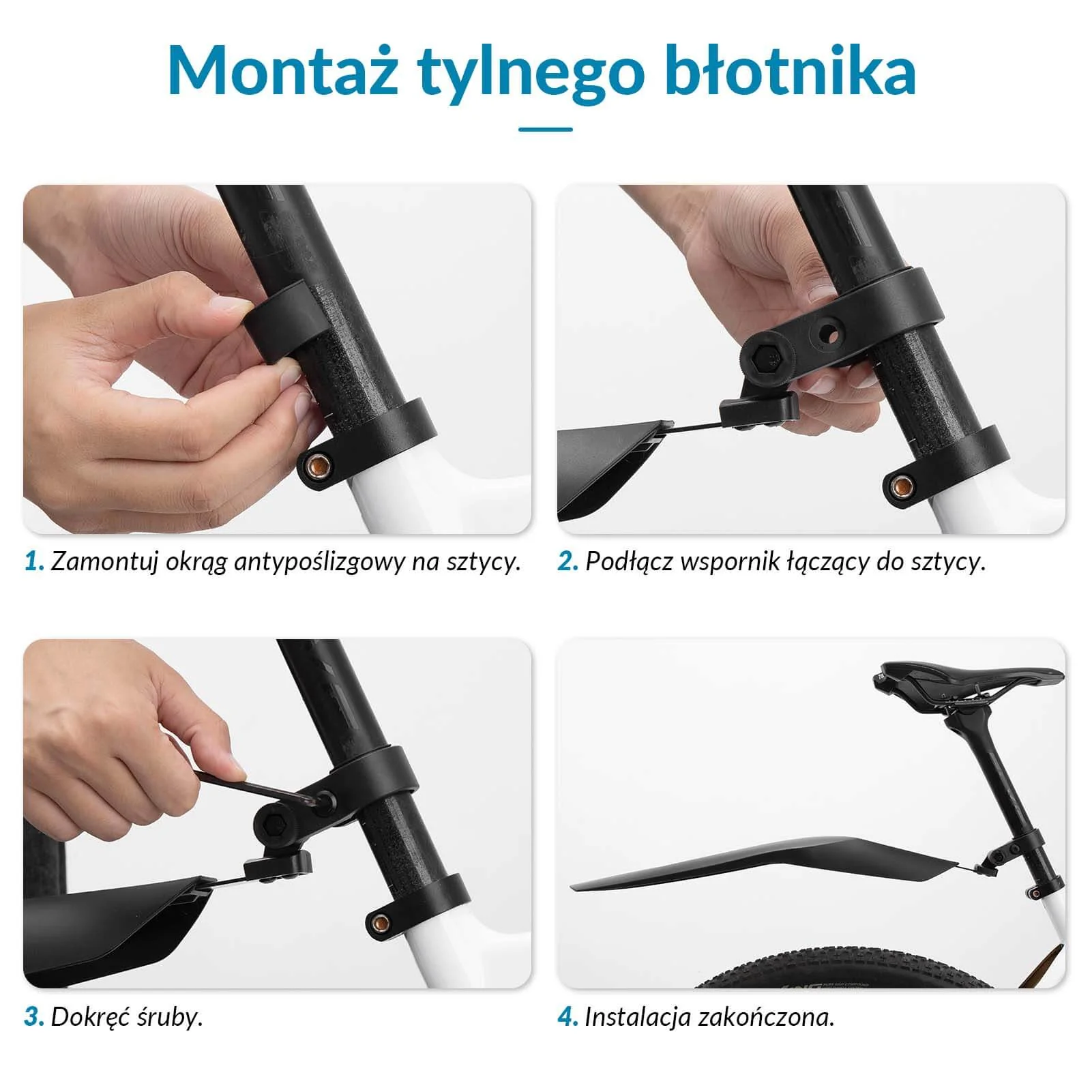 ROCKBROS Zestaw Błotników Rowerowych 24-28” z Osłoną Przeciwbryzgową - Image 13