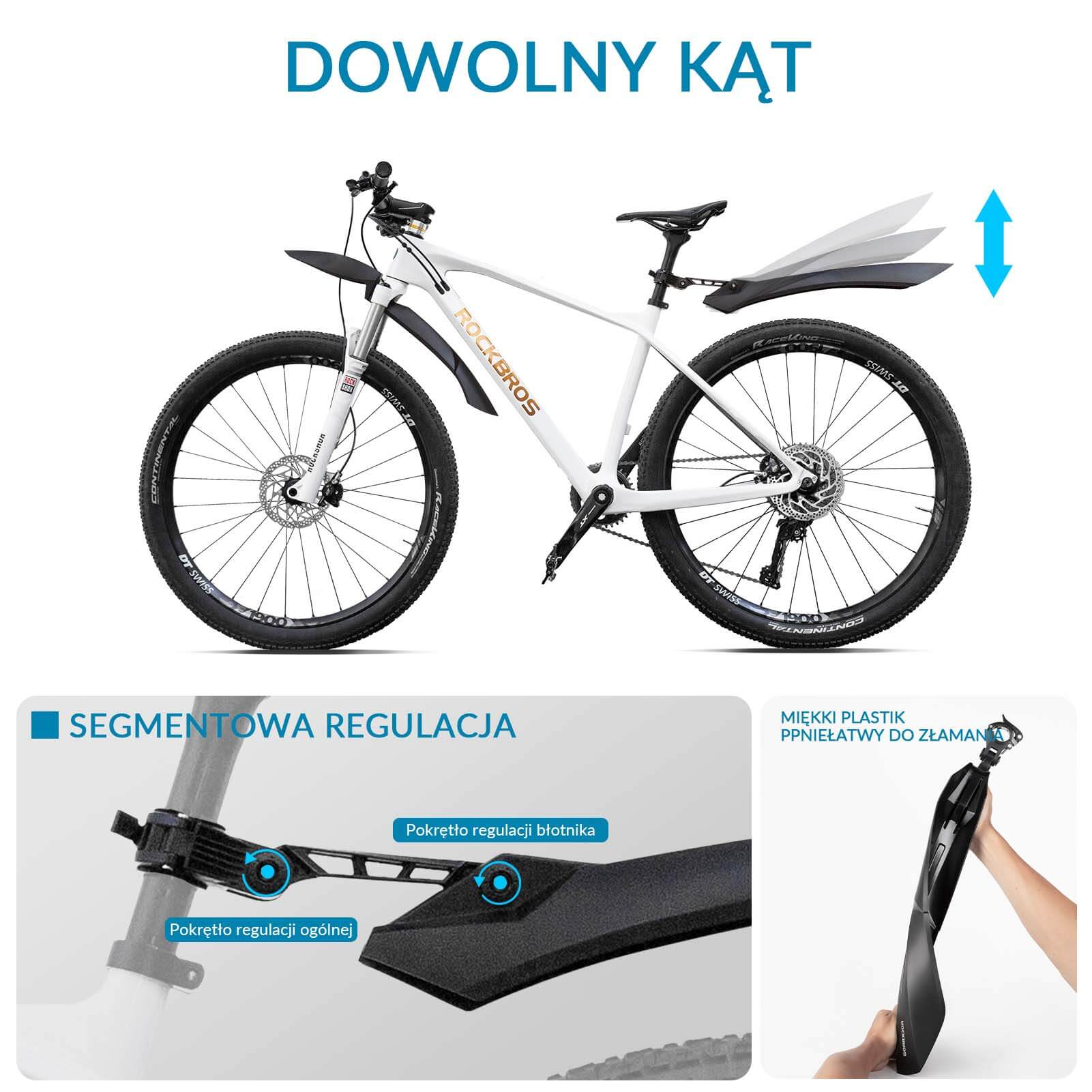 ROCKBROS Zestaw Błotników Rowerowych 24-28” z Osłoną Przeciwbryzgową - Image 3