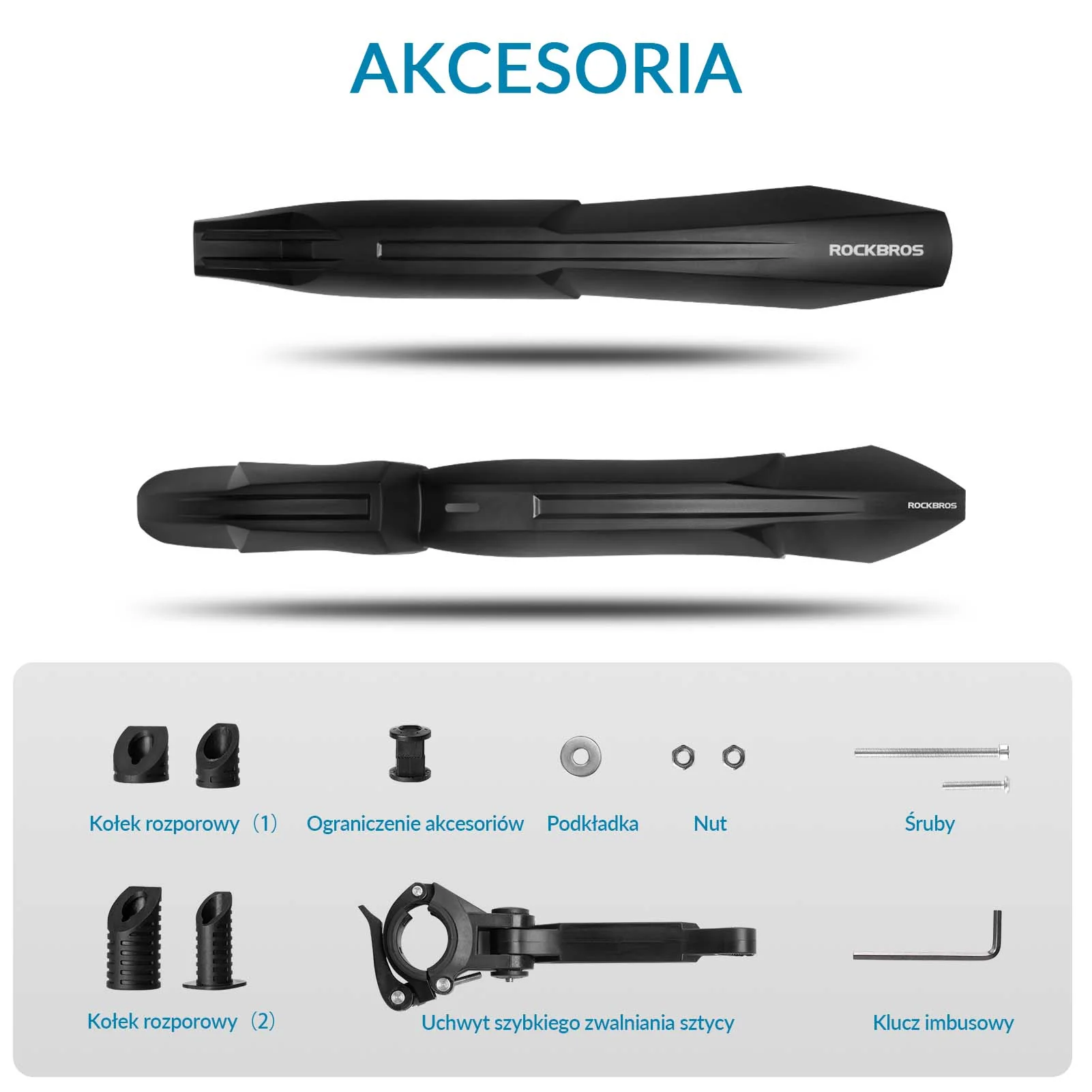 ROCKBROS Zestaw Błotników Rowerowych 24-28” z Osłoną Przeciwbryzgową - Image 4