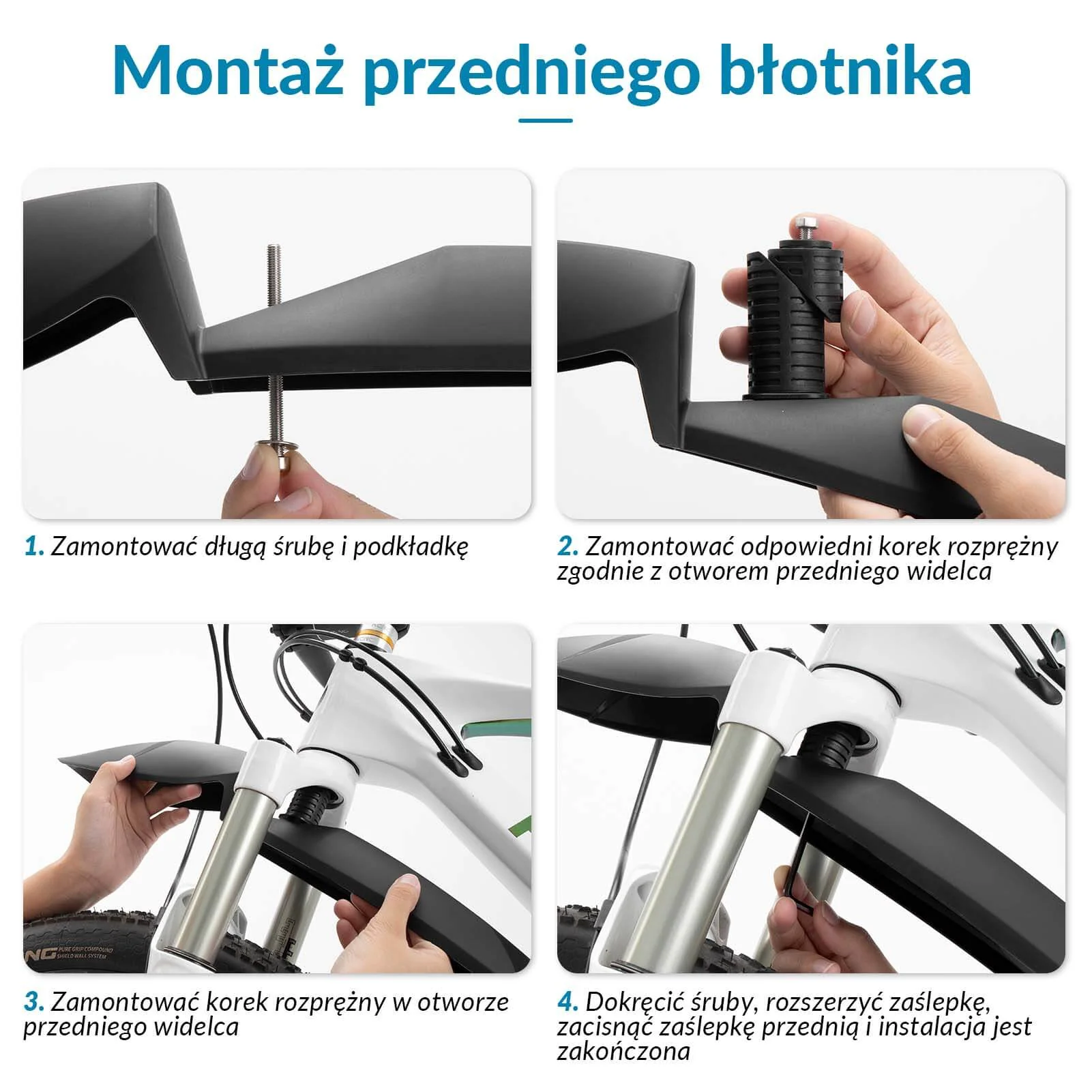 ROCKBROS Zestaw Błotników Rowerowych 24-28” z Osłoną Przeciwbryzgową - Image 5