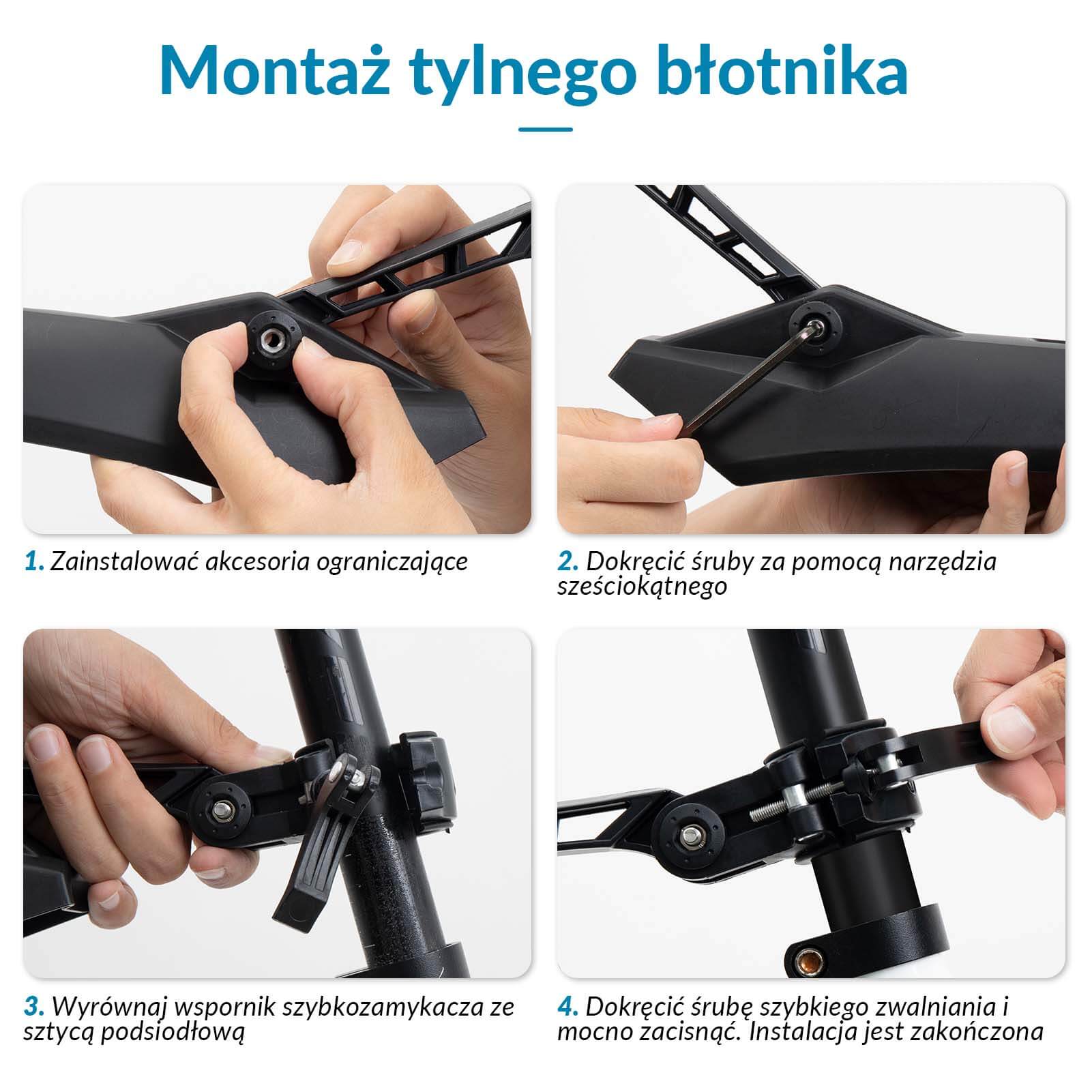 ROCKBROS Zestaw Błotników Rowerowych 24-28” z Osłoną Przeciwbryzgową - Image 6