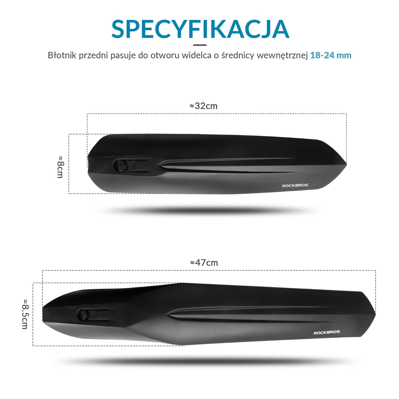 ROCKBROS Zestaw Błotników Rowerowych 24-28” z Osłoną Przeciwbryzgową - Image 9
