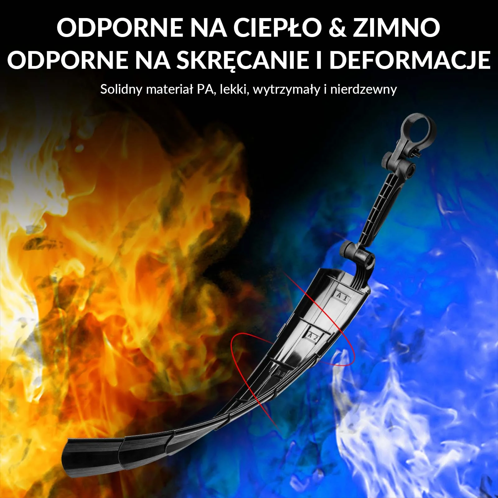 ROCKBROS Zestaw Błotników Rowerowych Błotnik Przód + Tył Uniwersalny Czarny do MTB - Image 4