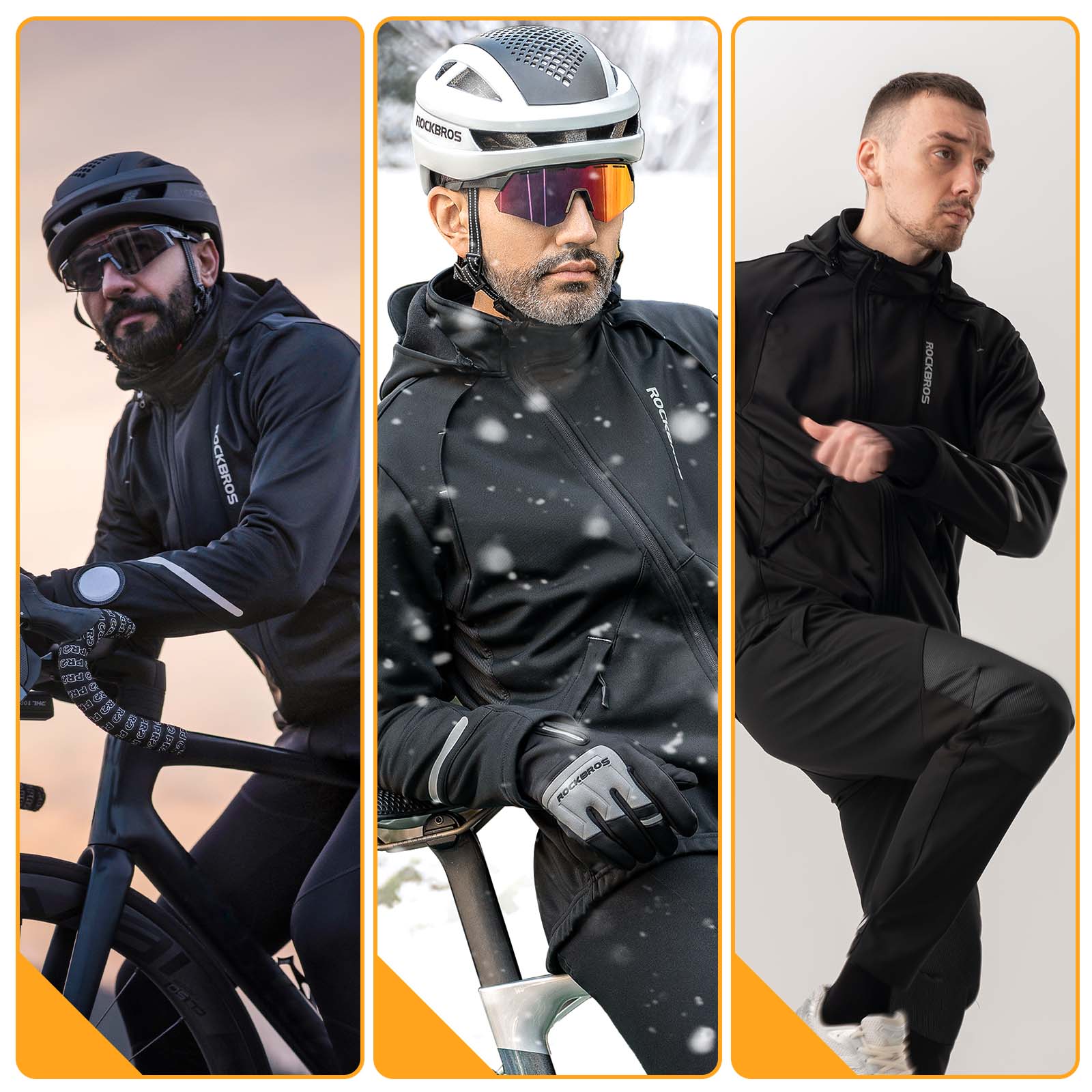 ROCKBROS Zimowa Kurtka Rowerowa Męska Wodoodporna Wiatroszczelna M-4XL - Image 11