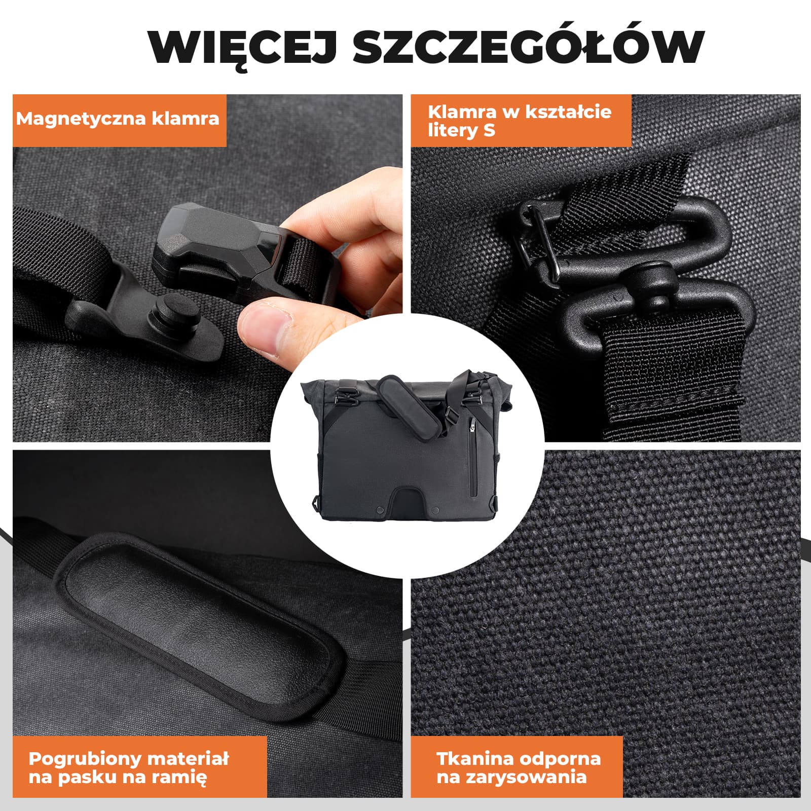 Składana Torba Rowerowa Przednia 8L-10L - Image 10