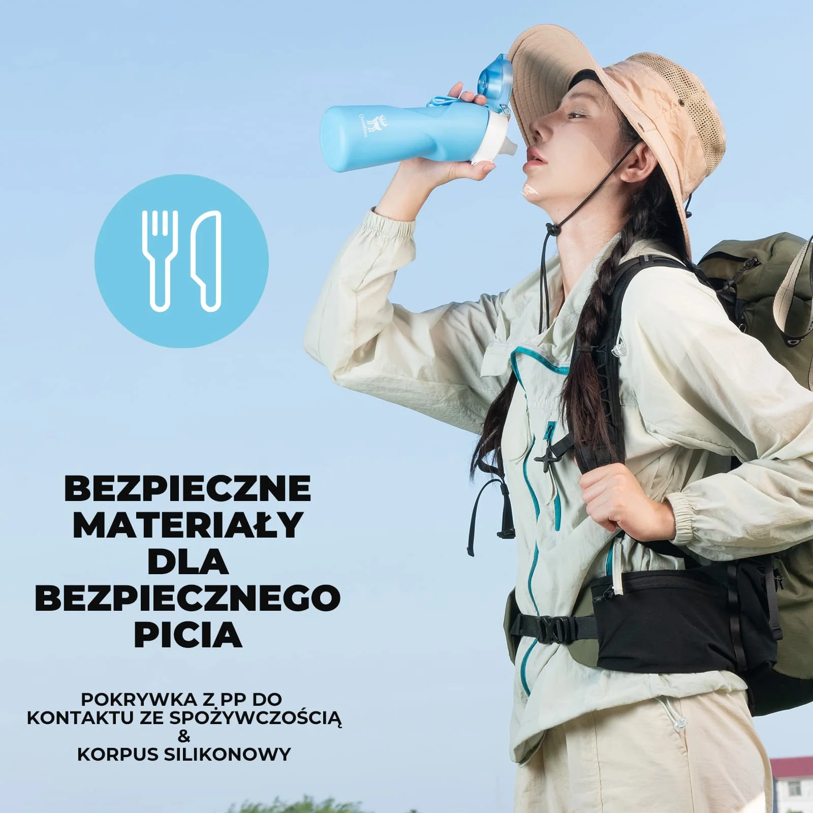 Qunature Składany Miękki Bidon Z Ukośnym Ustnikiem 700 ml - Image 17