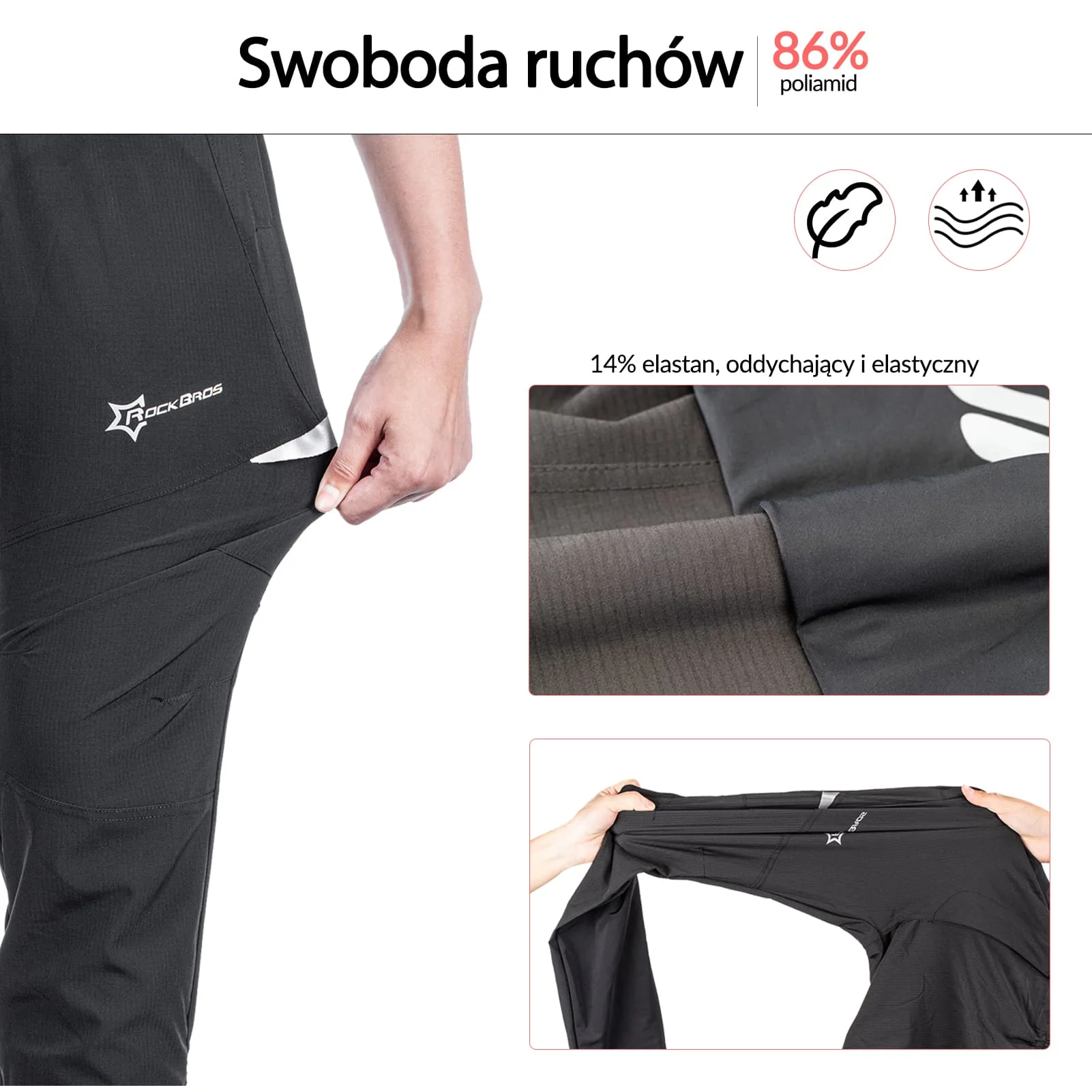 Spodnie Kolarskie Męskie Oddychające o Wysokiej Elastyczności-YPK010-1 - Image 6