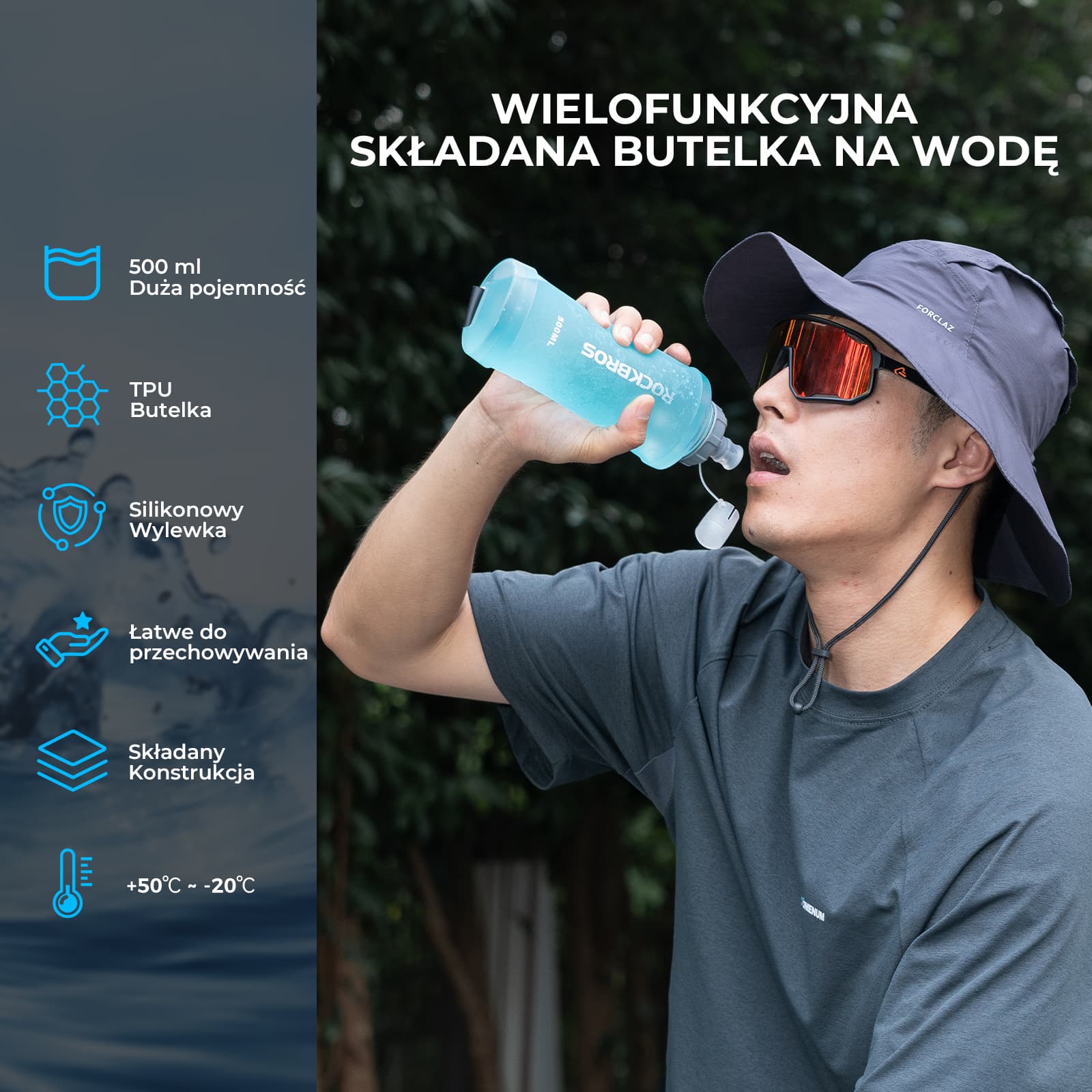 Sportowy Miękki Bidon Składana Konstrukcja 500ml - Image 9
