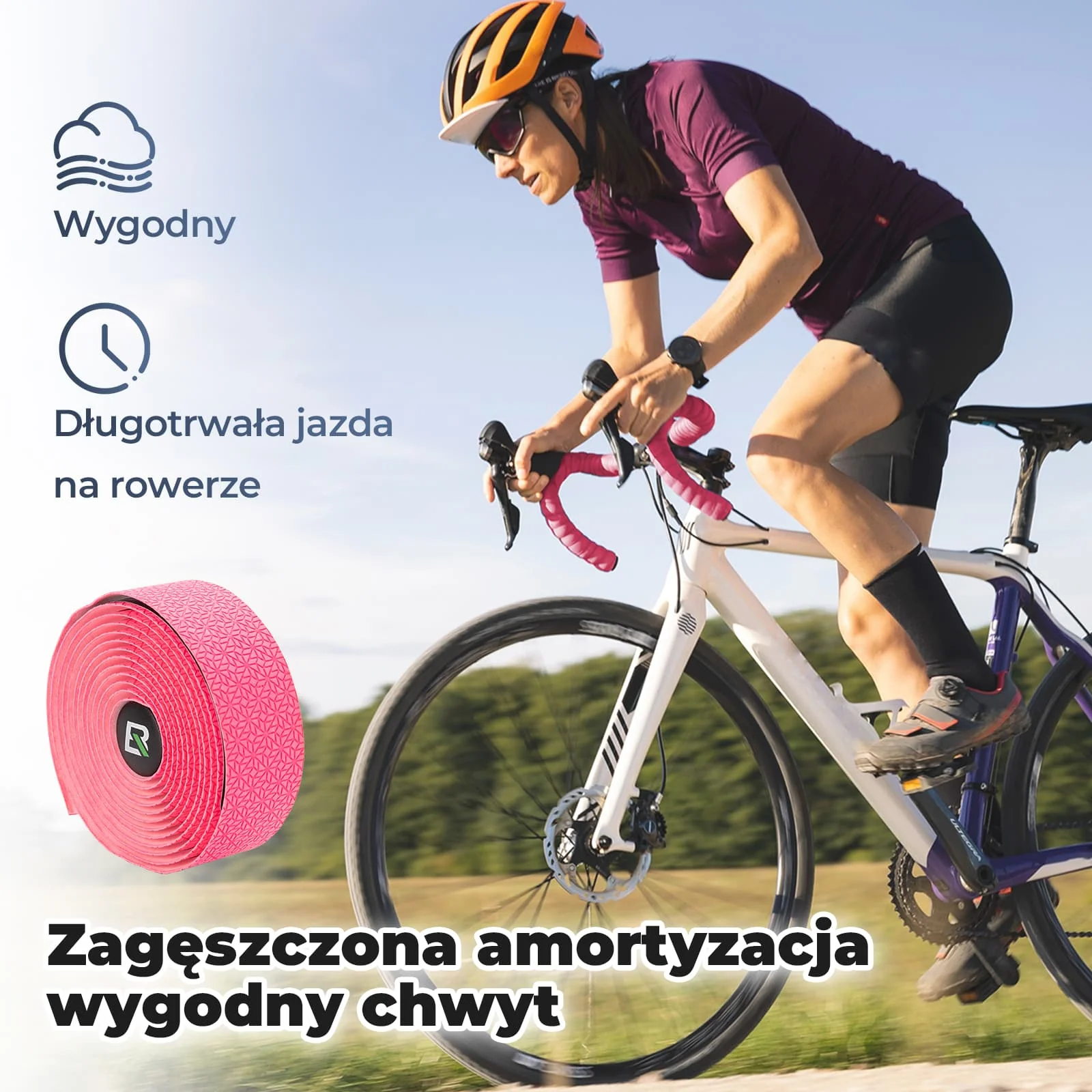 Taśma na Kierownicę Super Długa 220 Cm do Rowerów Szosowych MTB i Miejskich - Image 8