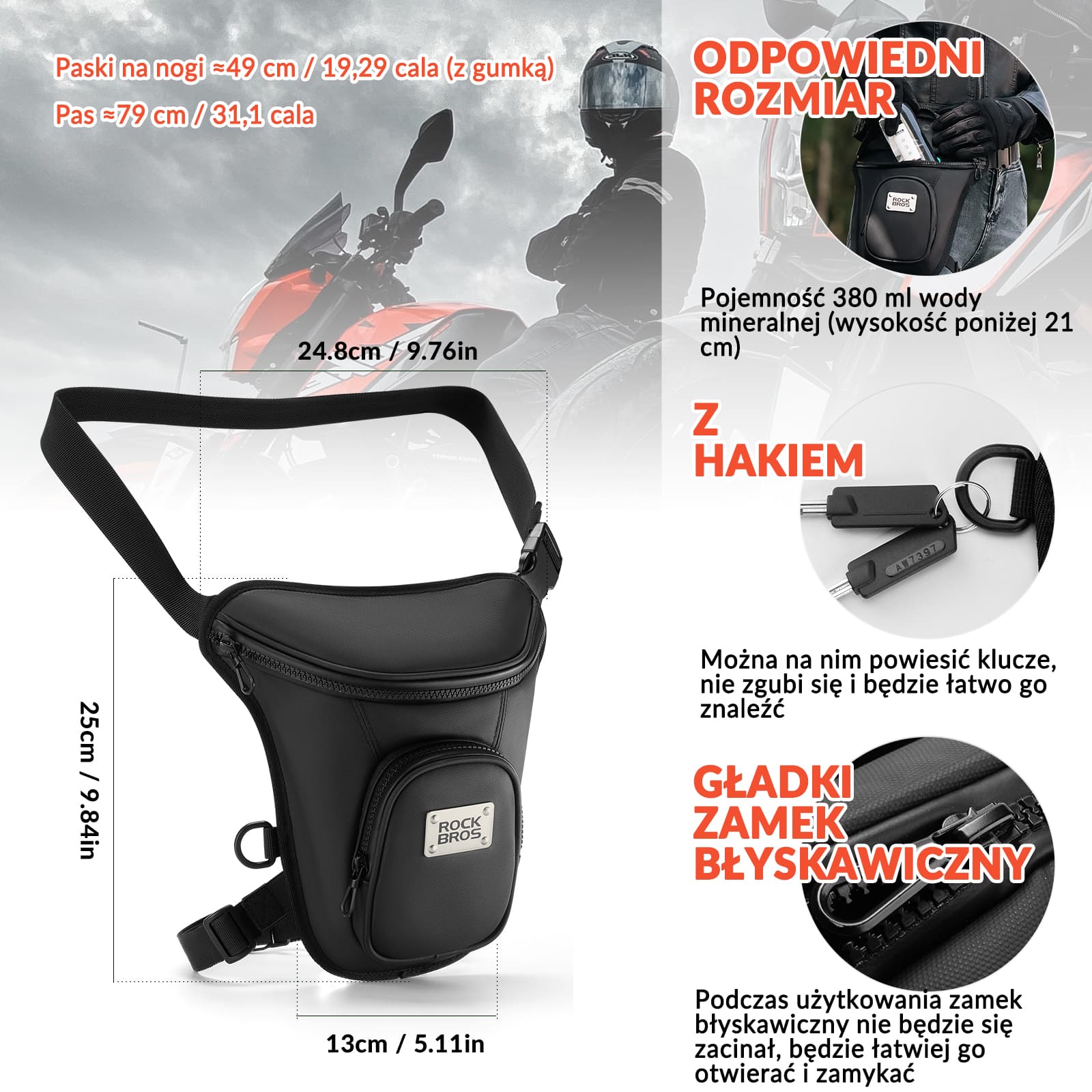 Torba Motocyklowa Na Udo – Beintasche / Saszetka Biodrowa-MTB001 - Image 2