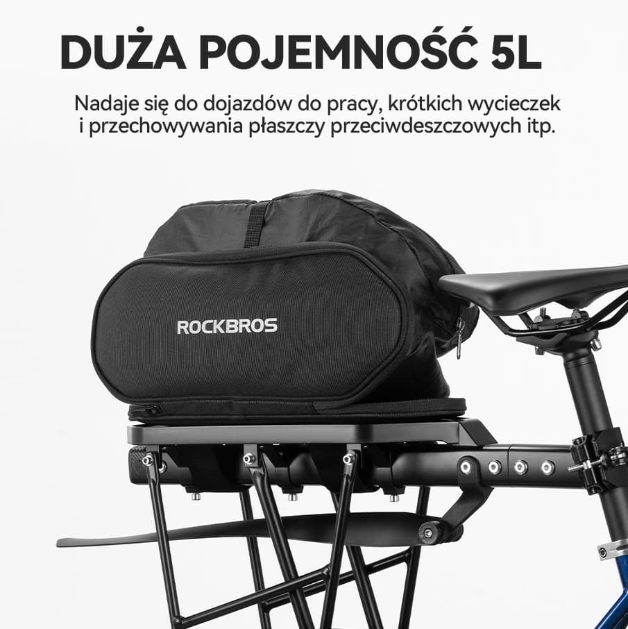 Torba Na Bagażnik Rowerowy Wielofunkcyjna Rozszerzalna 5l-D83 - Image 2