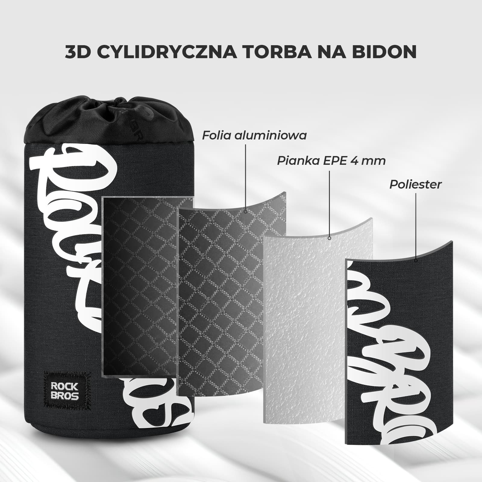 Torba Na Bidon Rowerowy Łatwy Montaż Duża Pojemność, Uniwersalna 1L-G004 - Image 3