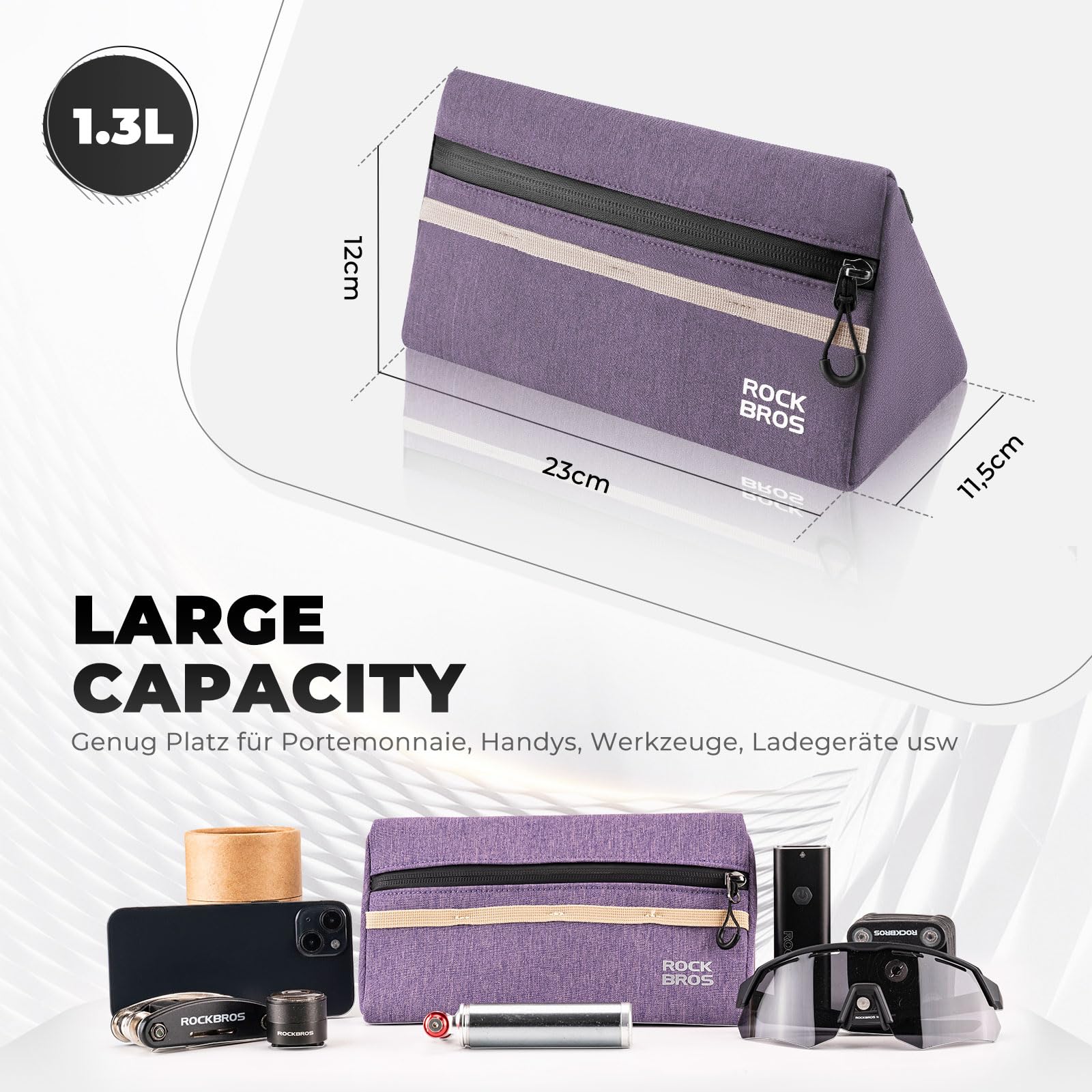Torba na Kierownicę Rowerową Odporna na Zużycie 1,3L-W011 - Image 14
