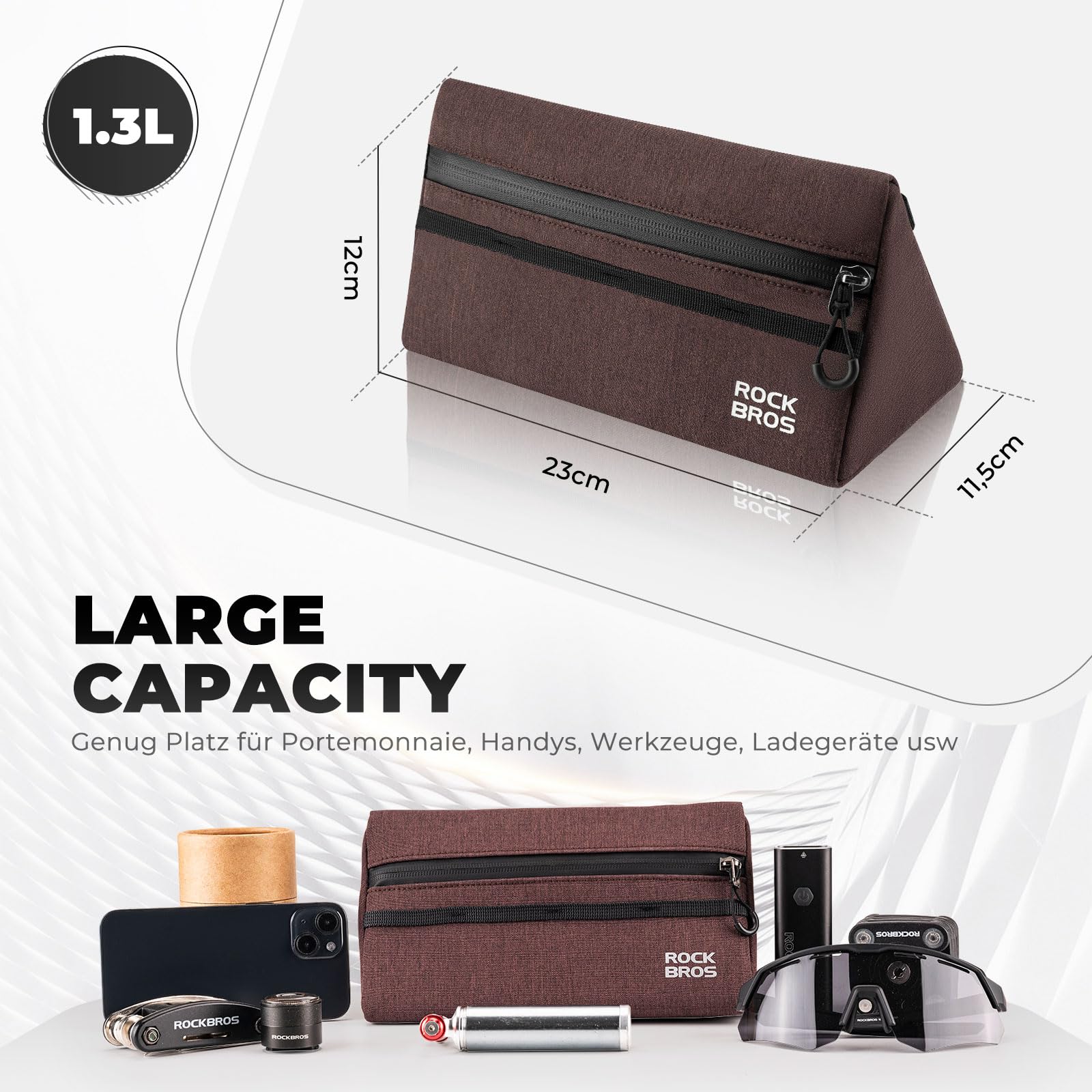Torba na Kierownicę Rowerową Odporna na Zużycie 1,3L-W011 - Image 2