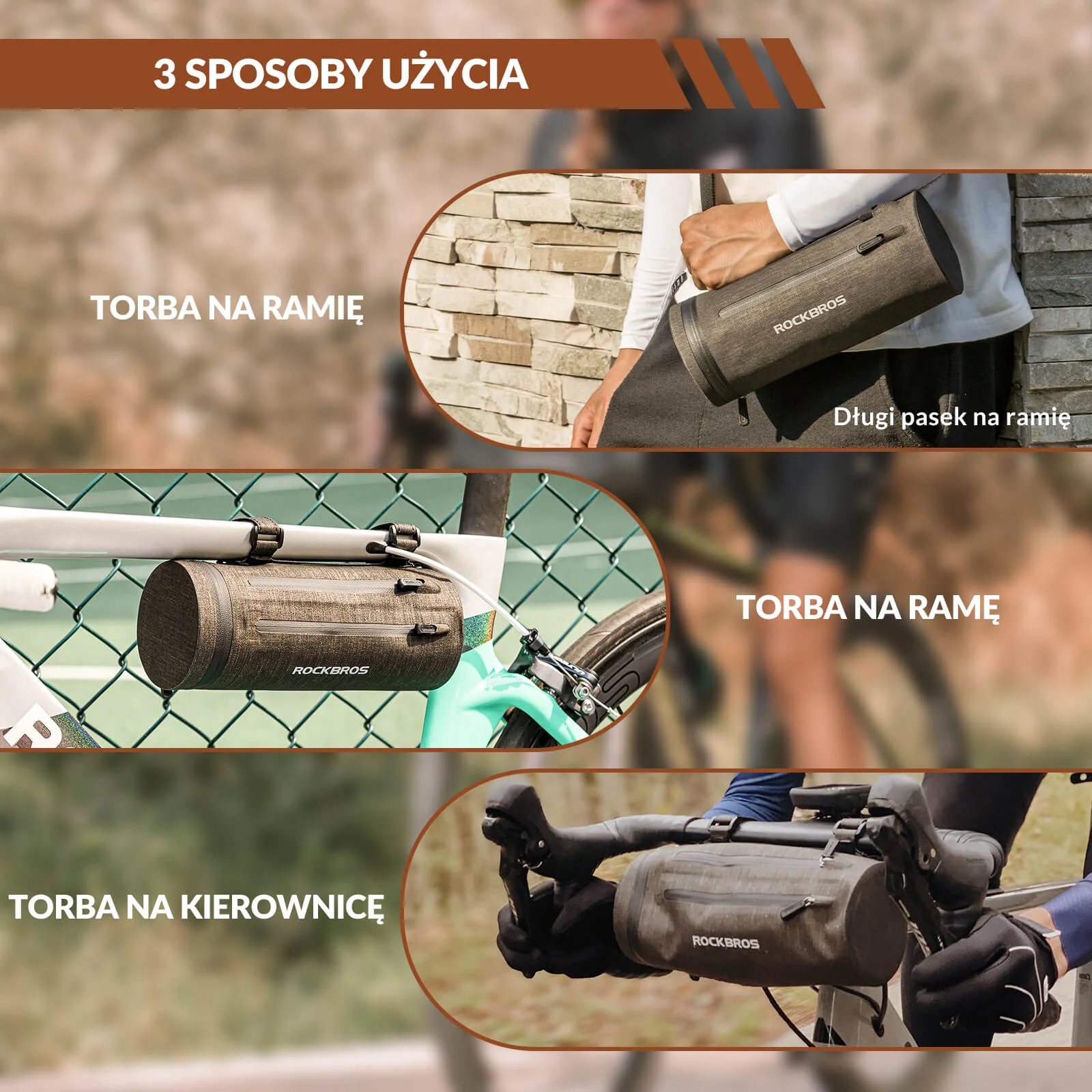Torby na Kierownicę Wodoodporna Torba na Ramię z Paskiem - Image 6
