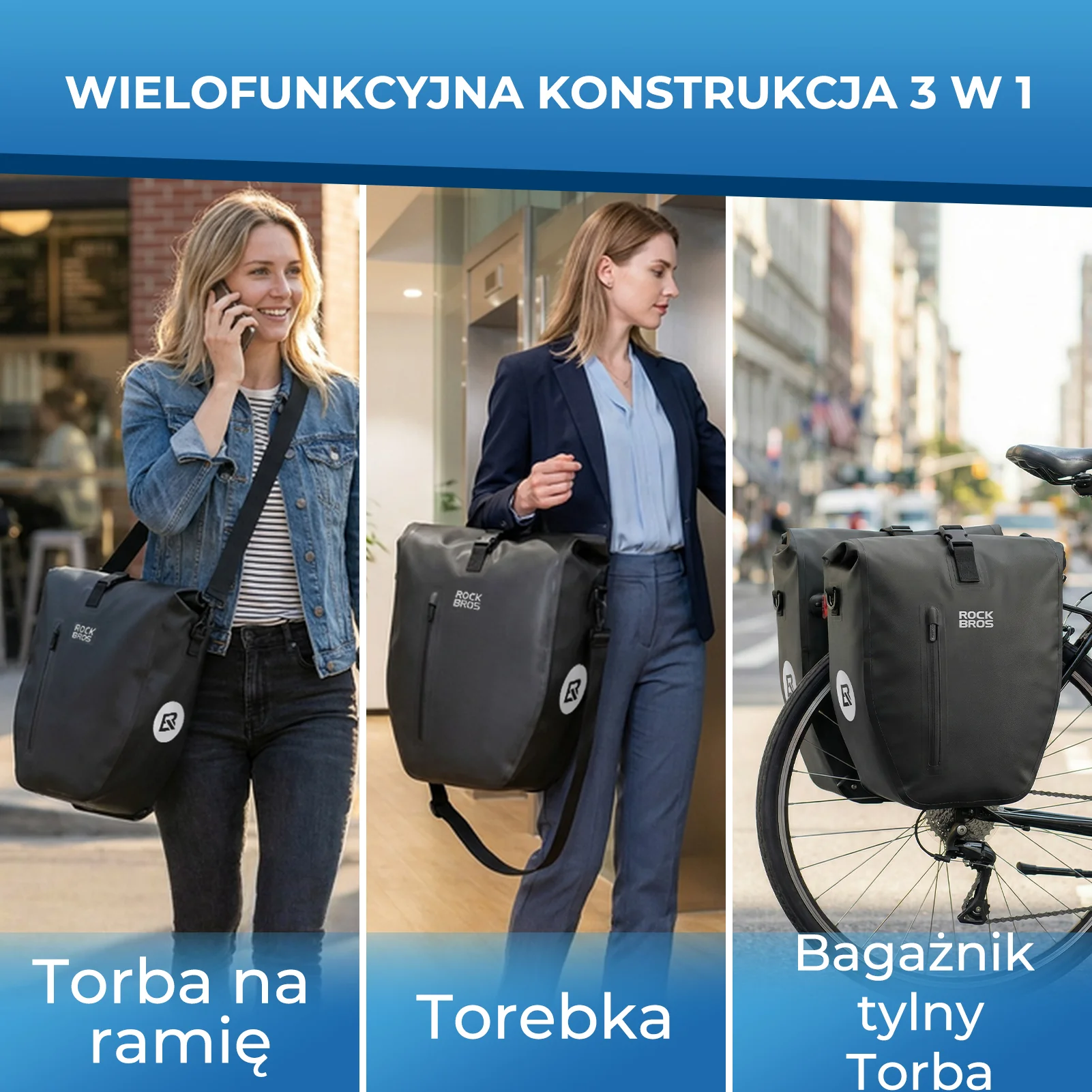 Torba Rowerowa Na Bagażnik W Pełni Wodoodporna I Odblaskowa 20L -AS-166 - Image 6