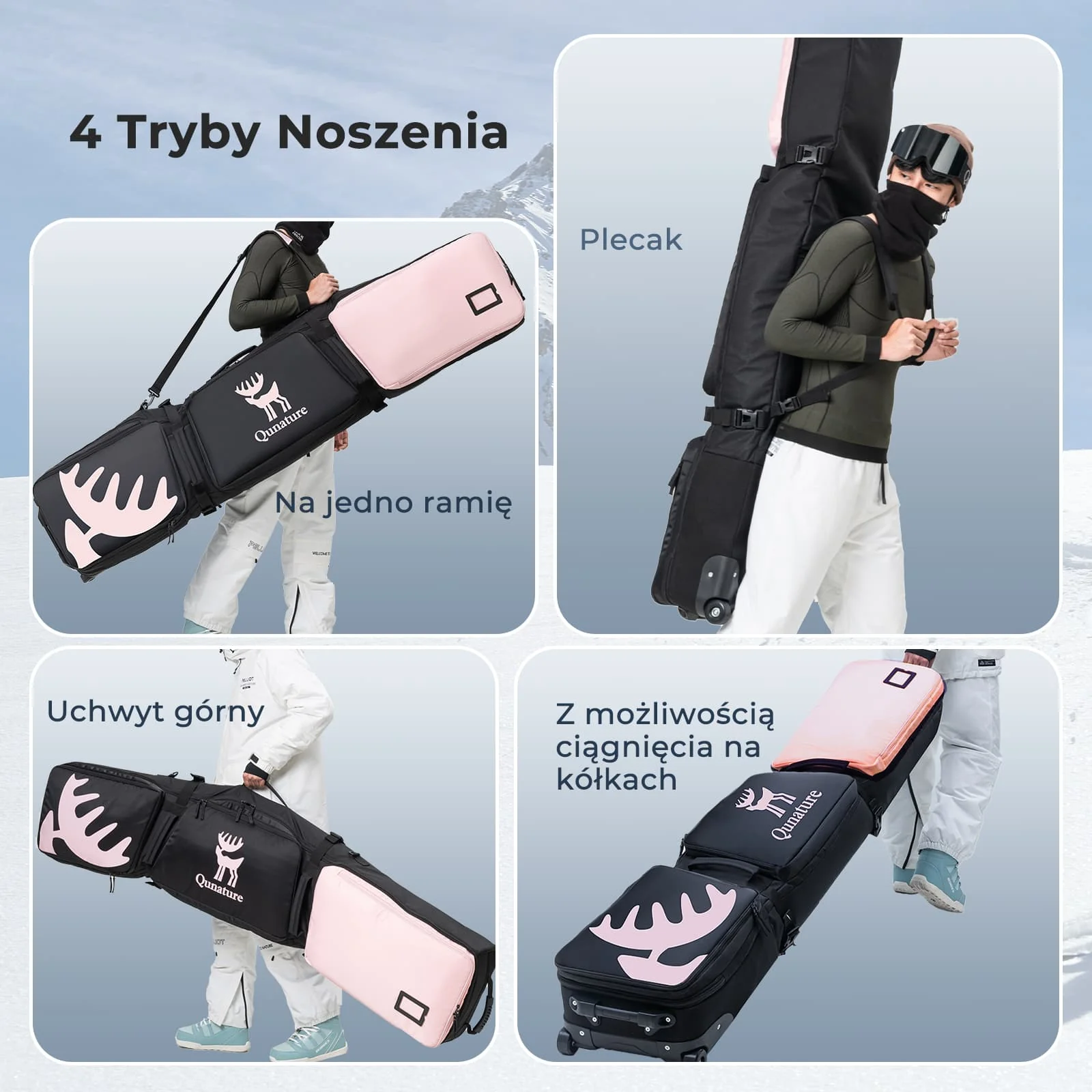 Qunature Torba Snowboardowa Quick-to-Store z Kołami PU-H57 - Image 4