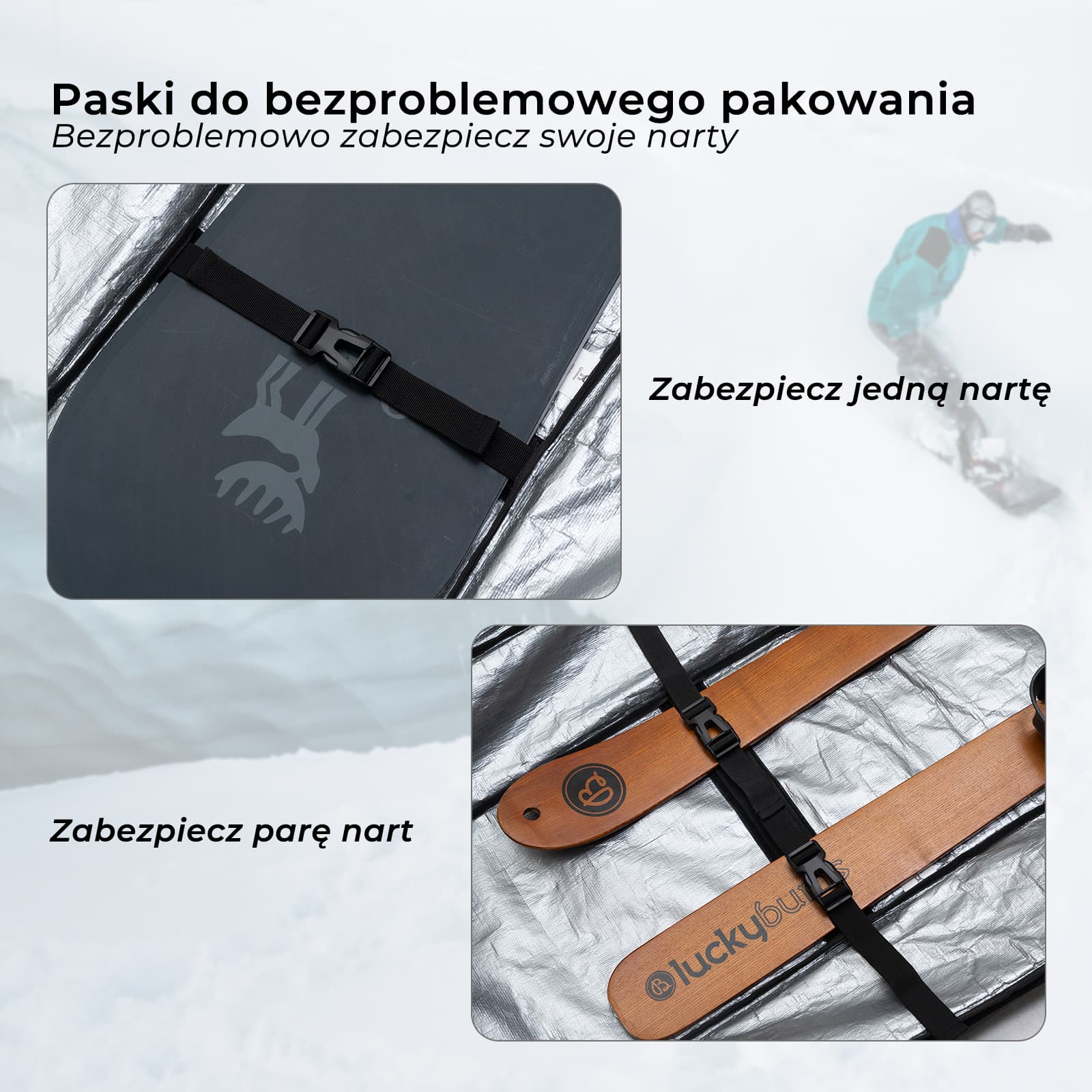 Qunature Torba Snowboardowa Quick-to-Store z Kołami PU-H57 - Image 5