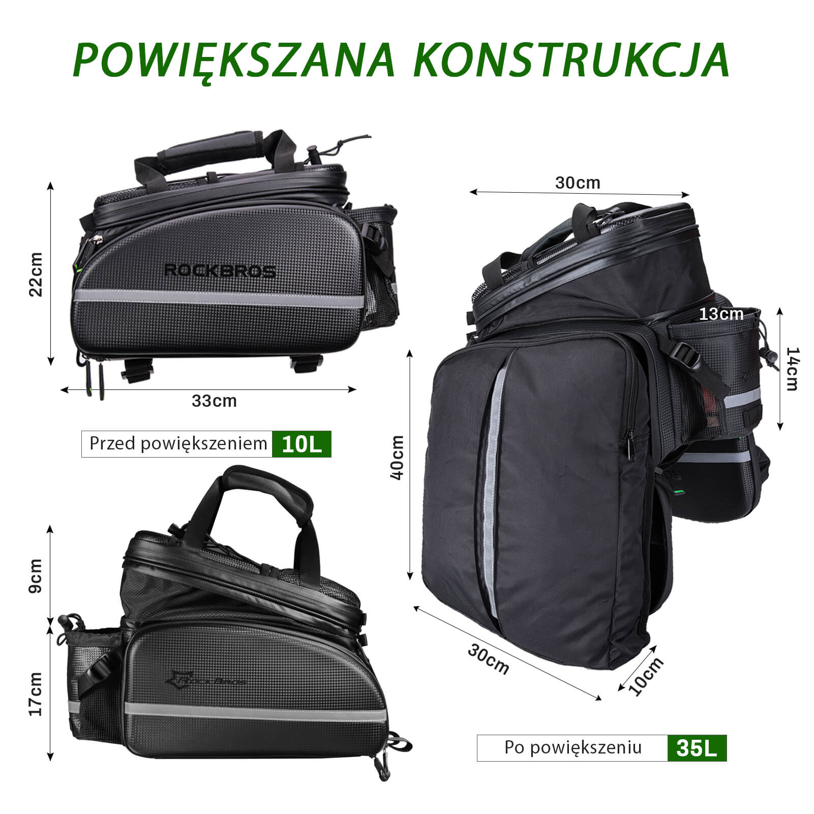 Torby na Bagażnik Duża Pojemność 17-35 l - Image 2