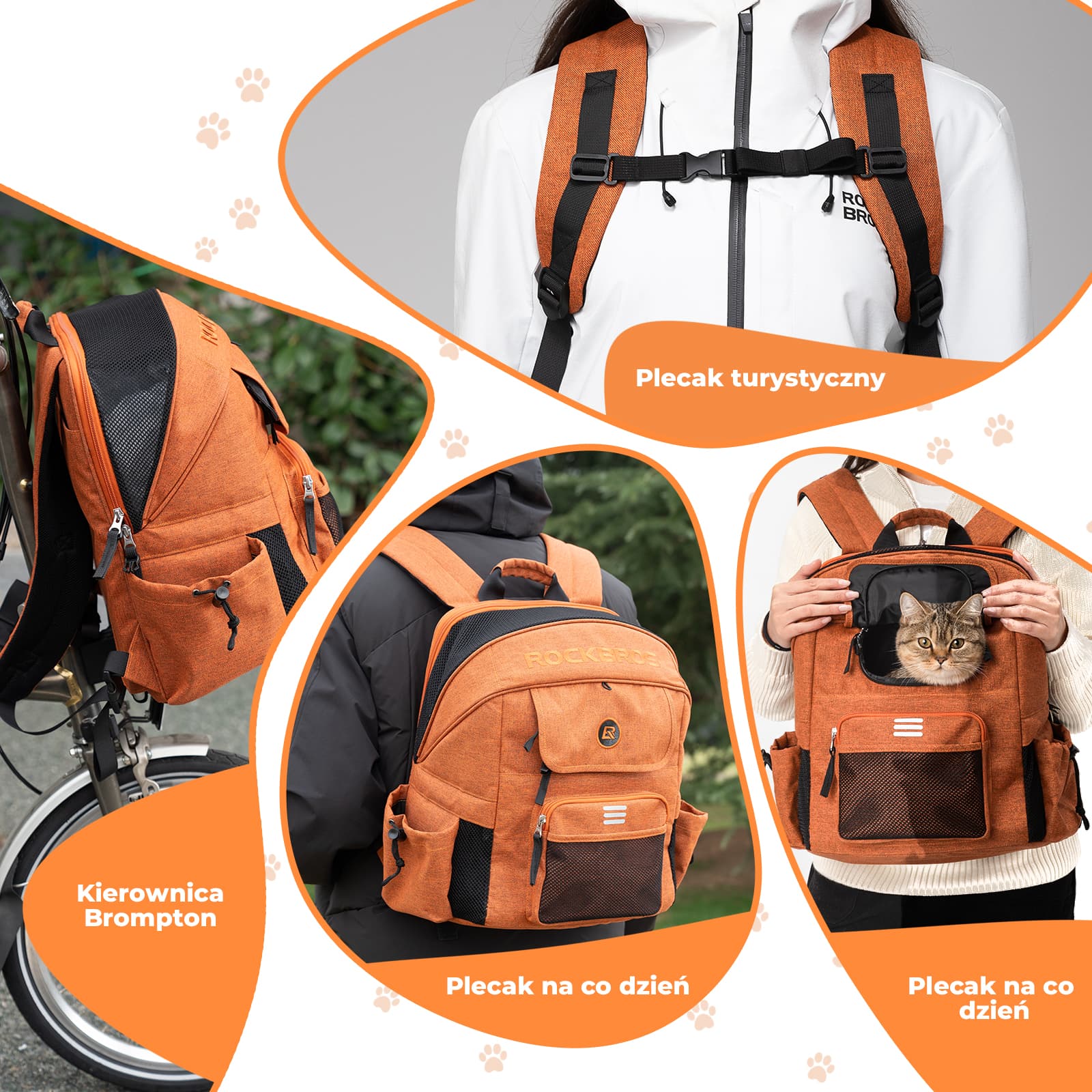 Torby na kierownicę torba na rower składany Brompton dla zwierząt 21L - Image 6