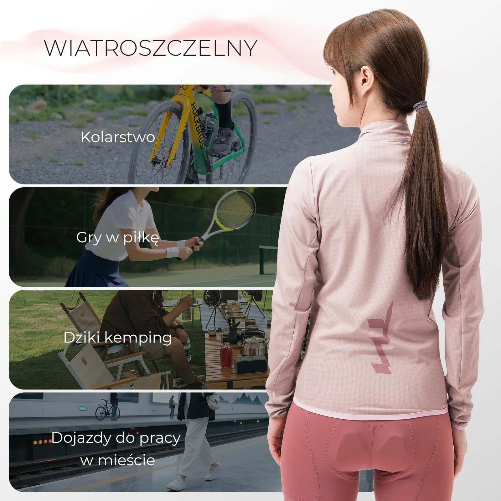 TVI  Damska Kurtka Rowerowa Wiatroszczelna-YPW069 - Image 18