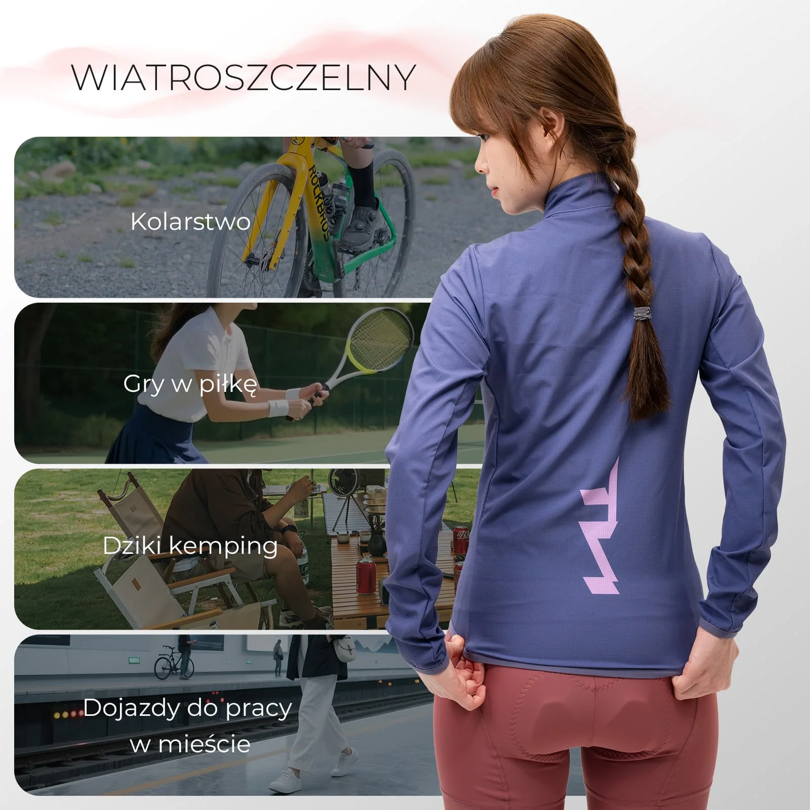 TVI  Damska Kurtka Rowerowa Wiatroszczelna-YPW069 - Image 9