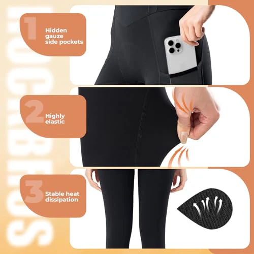 TVI Series Damskie Spodenki Kolarskie Bibtights, Duże, Wygodne Spodnie z Odpinanymi Ramiączkami do Kolarstwa Górskiego i Szosowego, Czarne-YDCK002 - Image 4