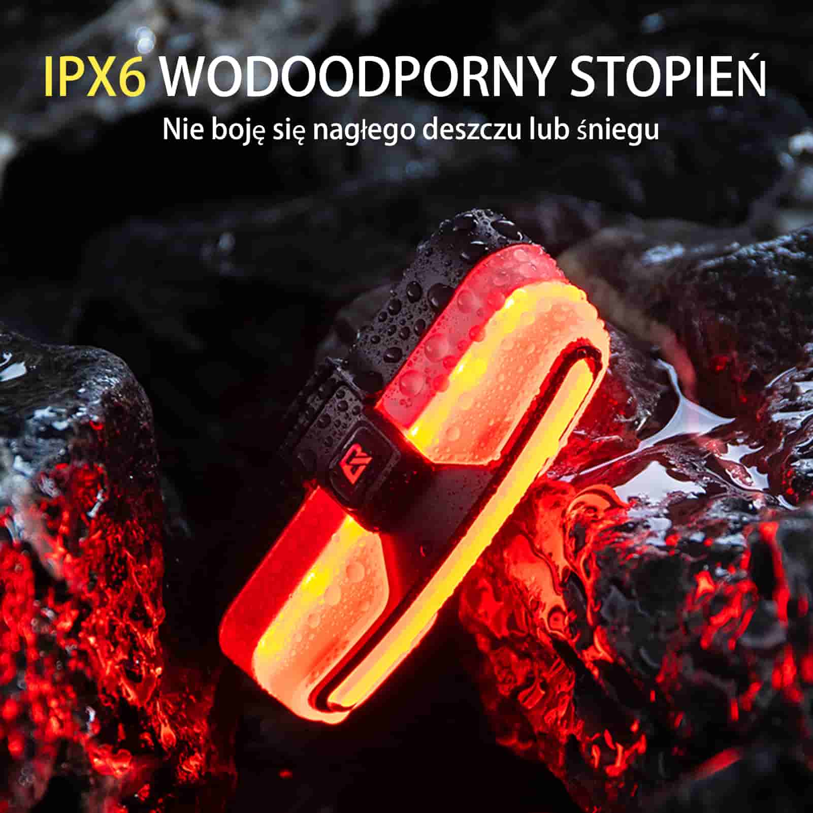 Tylna Lampka Rowerowa USB Z Czujnikiem Hamowania 5 Trybów-REX02 - Image 7