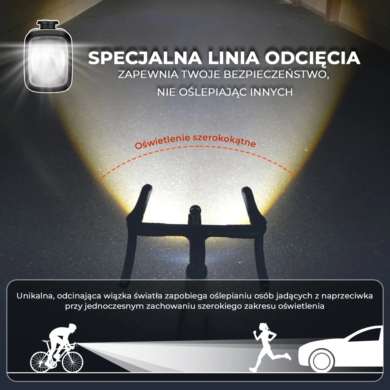 Przednie Światło Rowerowe 1000 LM z Cyfrowym Wyświetlaczem-M6 - Image 2