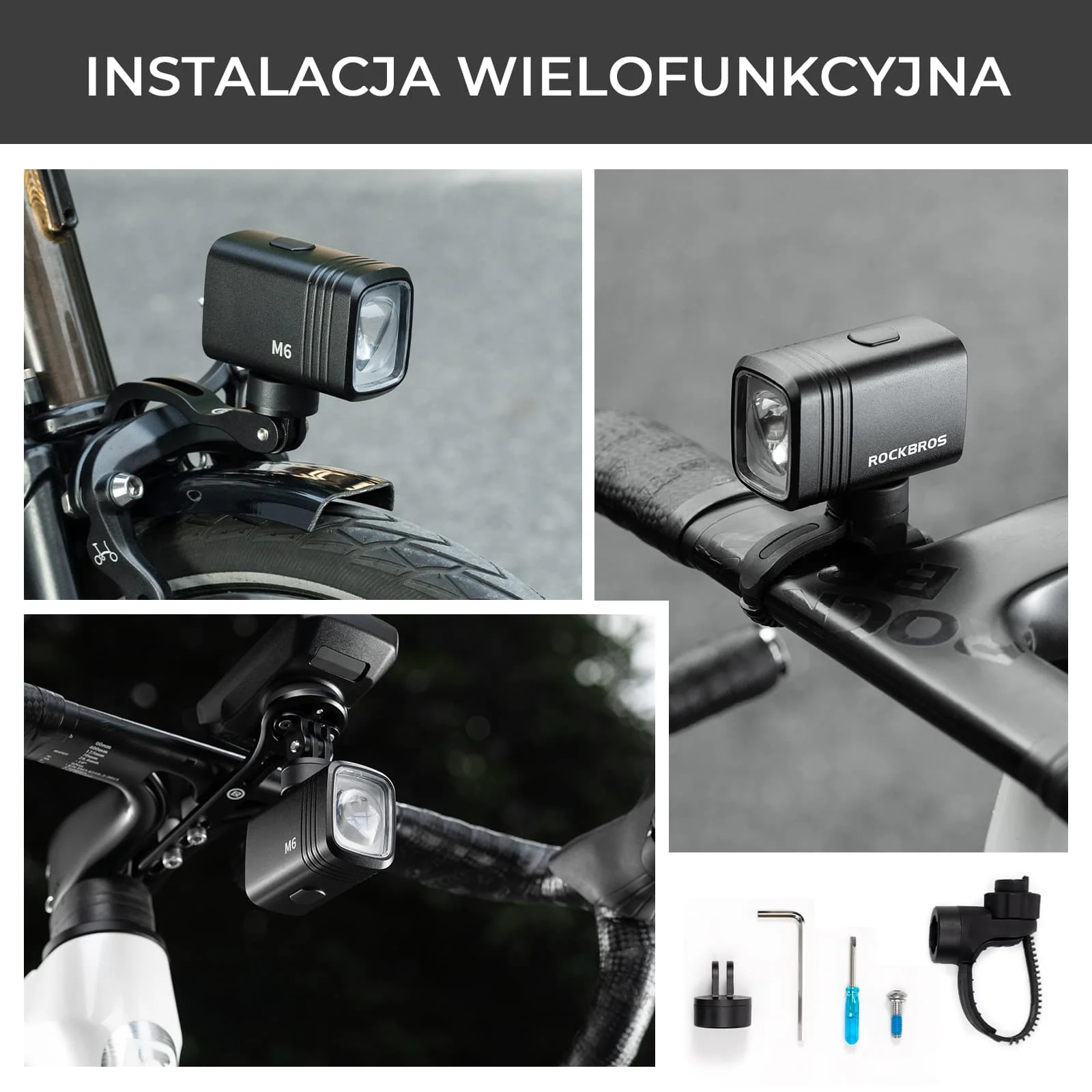 Przednie Światło Rowerowe 1000 LM z Cyfrowym Wyświetlaczem-M6 - Image 7