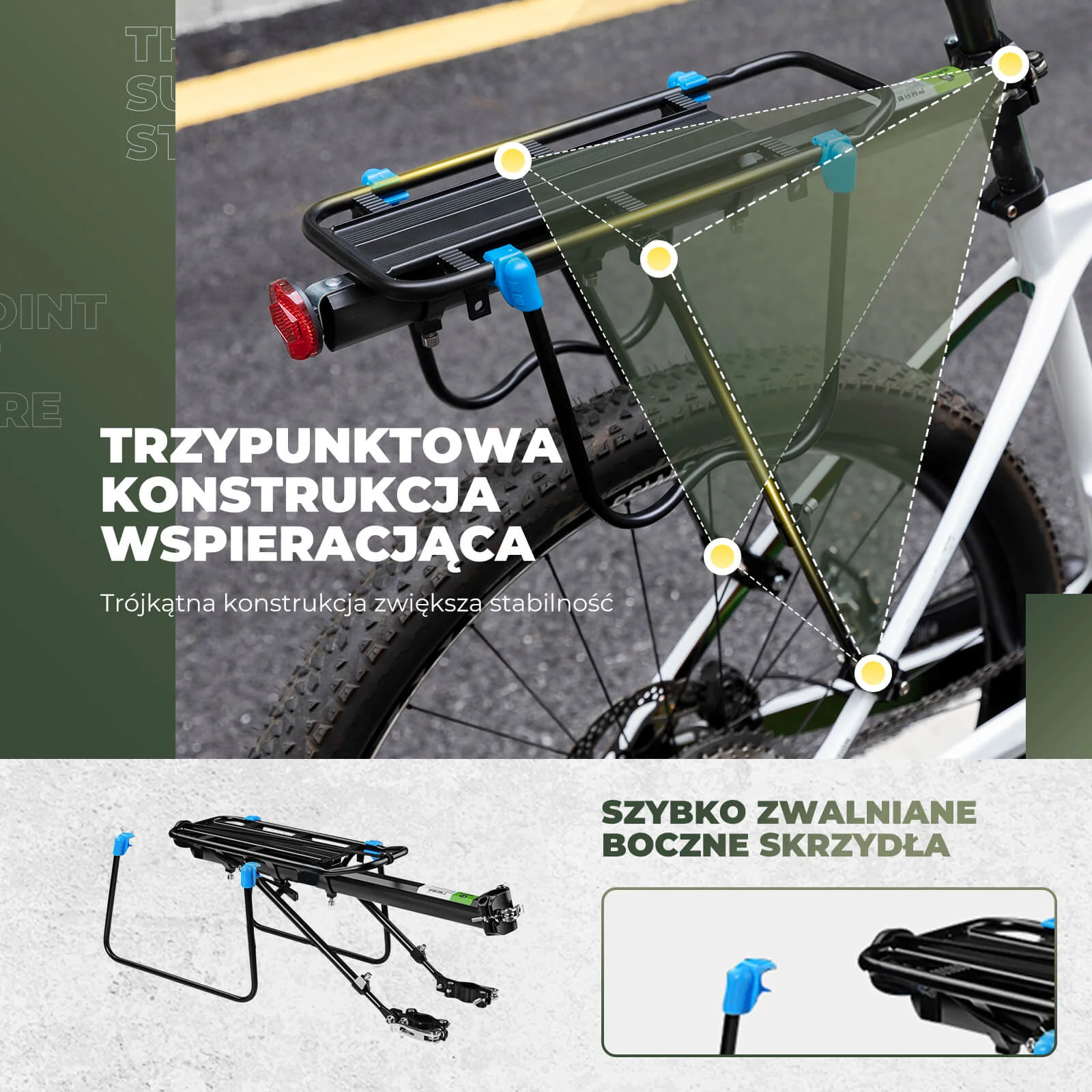 Tylny Bagażnik Rrowerowy Można Szybko Zdemontować -CT-601-5 - Image 4