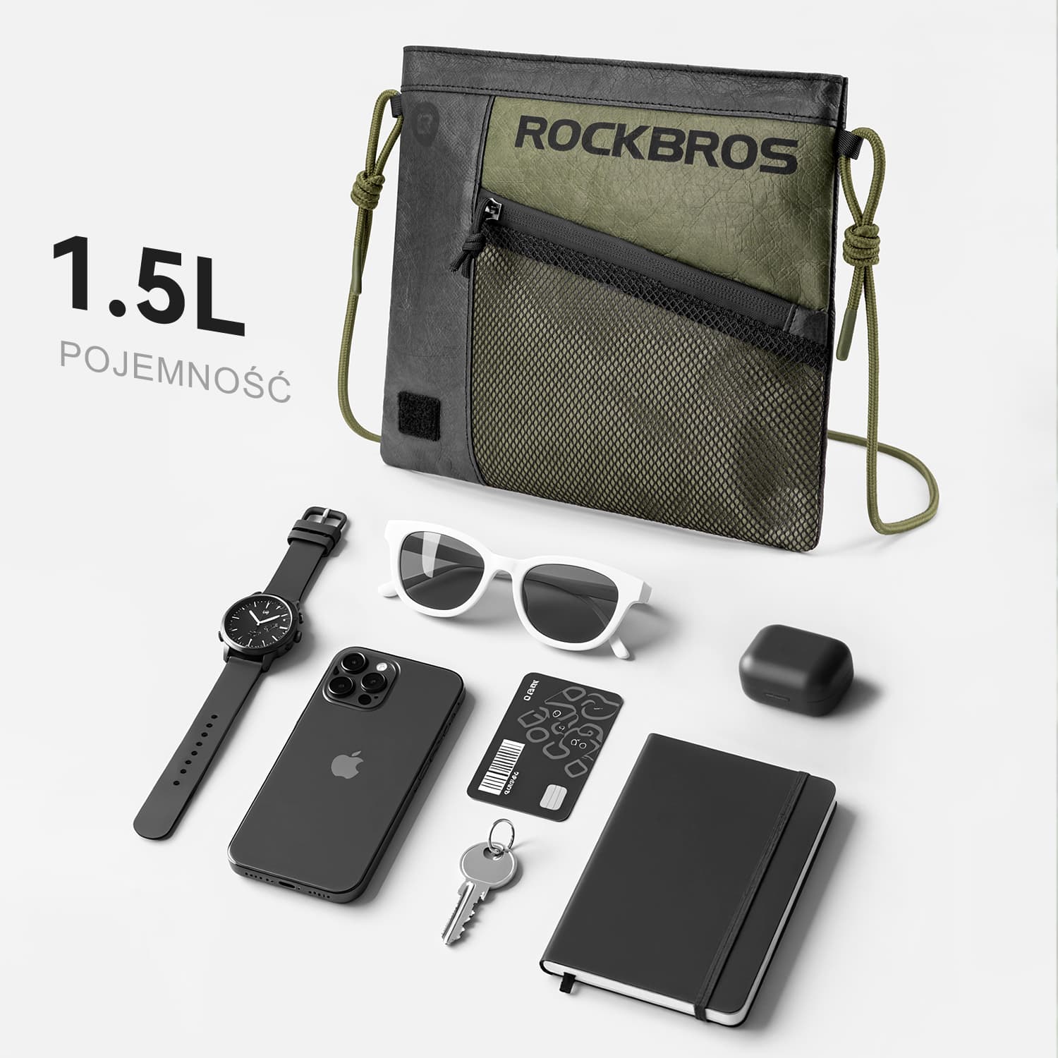 Ekologiczna Torba na Kierownicę z Paskiem na Ramię 1,5L Ekologiczny- DB002 - Image 2