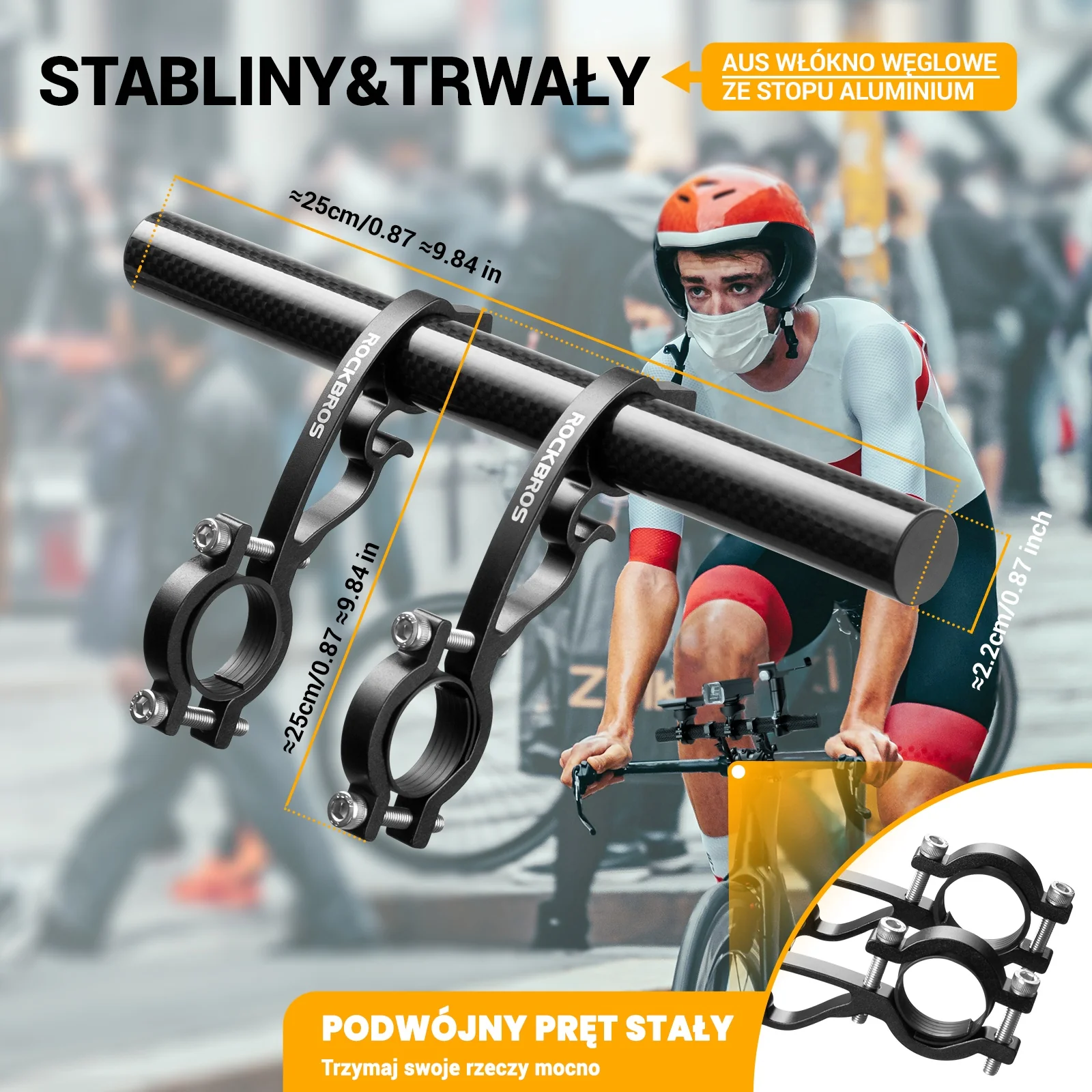 Uchwyt do Roweru Przedłużenie Włókno Węglowe 25cm-377 - Image 3