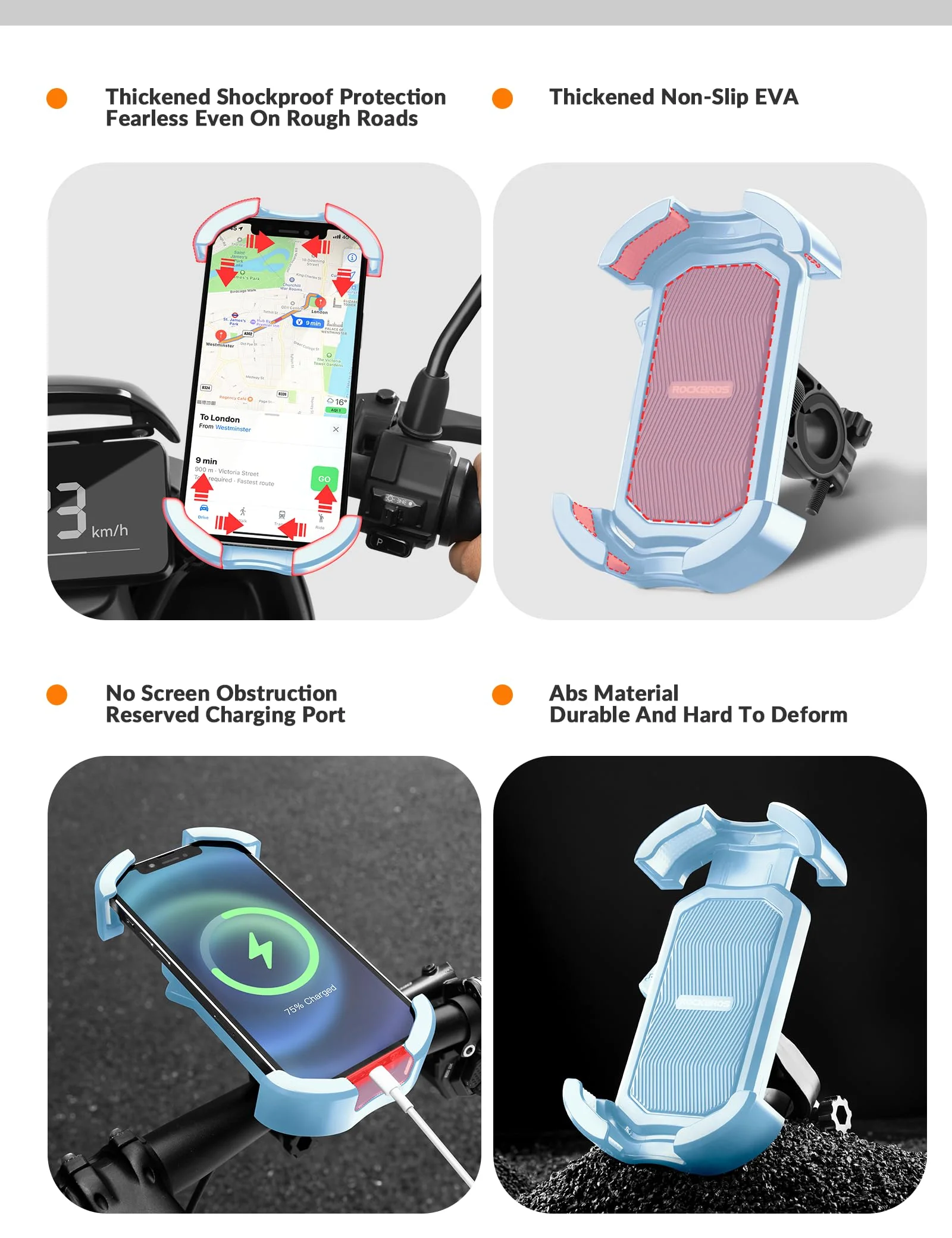 Uchwyt Na Telefon Rowerowy Z Możliwością Obrotu O 360°, Odpowiedni Dla Telefonów O Przekątnej 4,7–7,0 Cala-HW-128 - Image 3