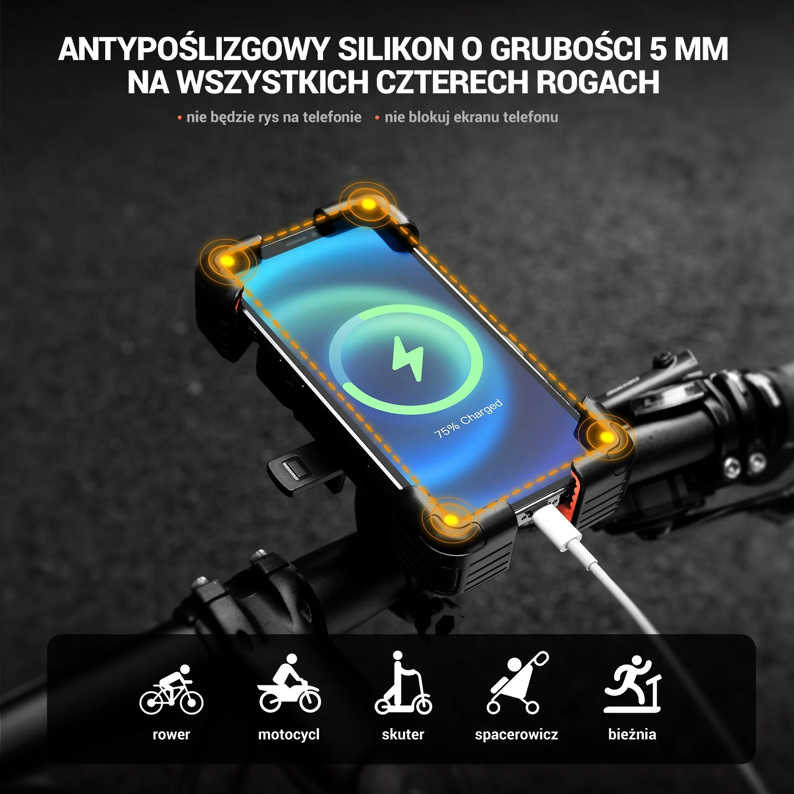 Uchwyt Rowerowy na Telefon do Większości Rowerów i Telefonów 4.5-7.5 cala-HW-117 - Image 18