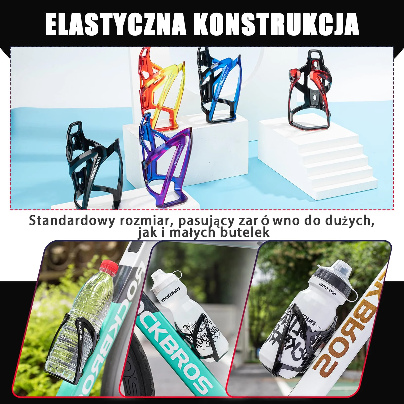 Uchwyty na Bidon Lekki Materiał PC Kolorowy 35g-FK-338 - Image 14