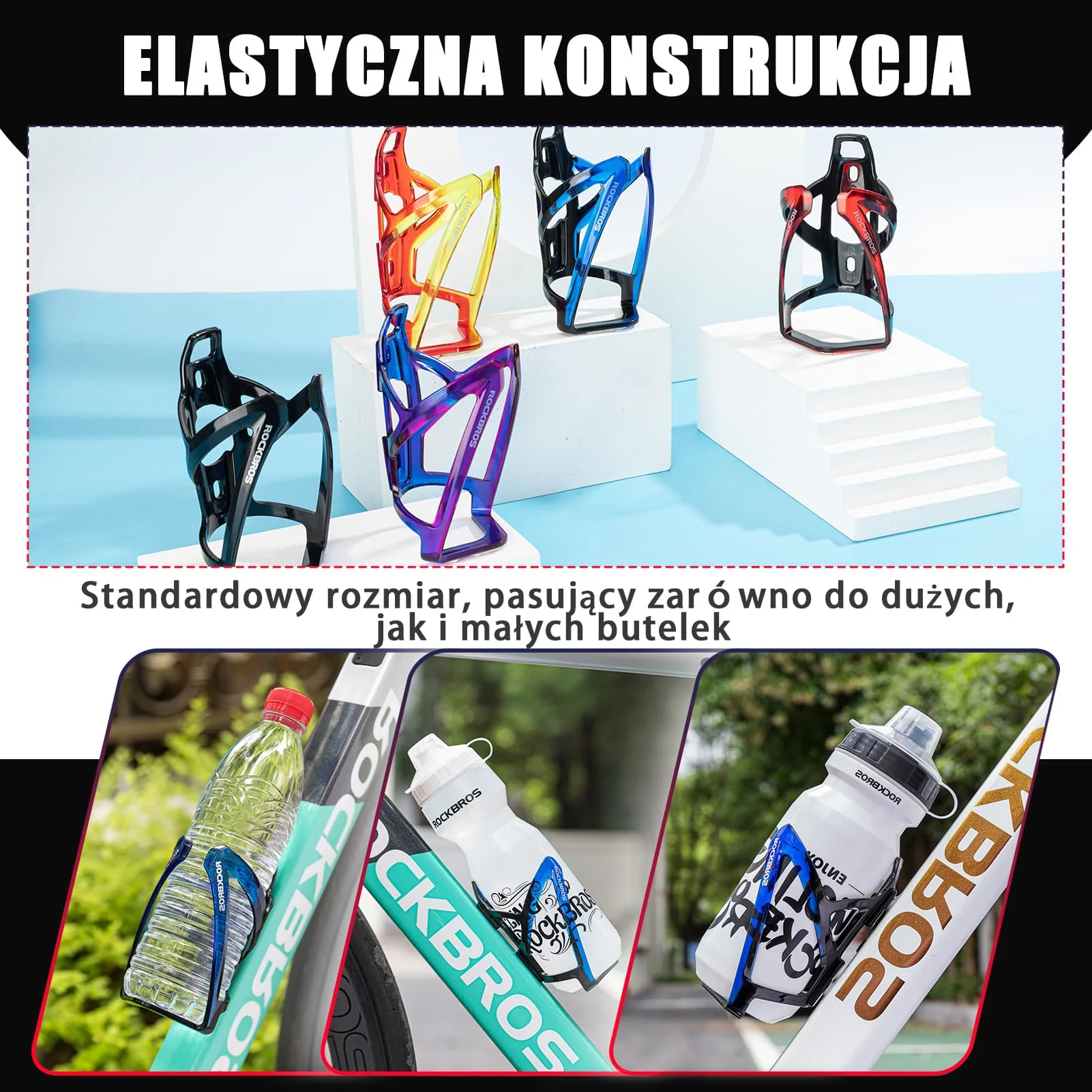 Uchwyty na Bidon Lekki Materiał PC Kolorowy 35g-FK-338 - Image 21