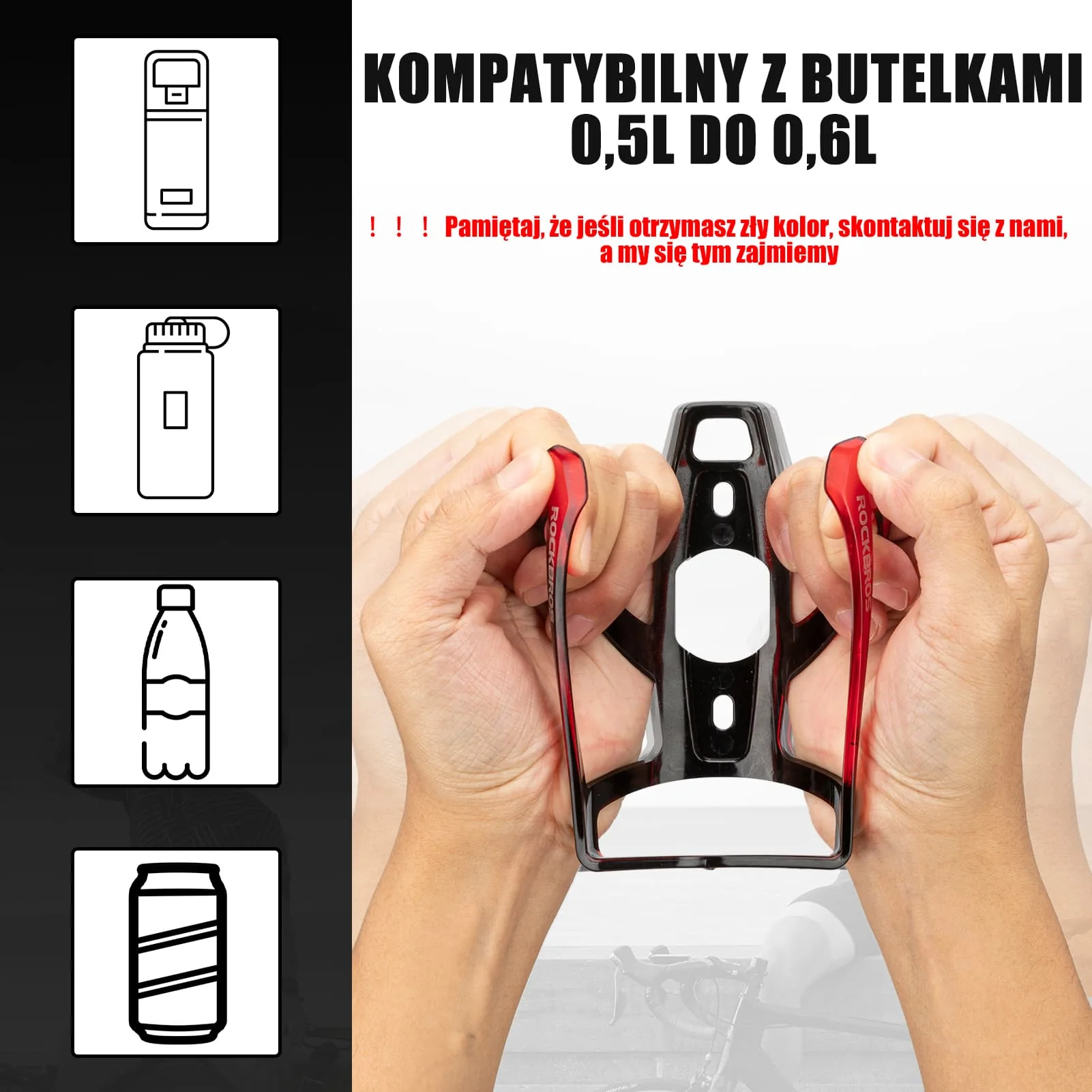 Uchwyty na Bidon Lekki Materiał PC Kolorowy 35g-FK-338 - Image 30
