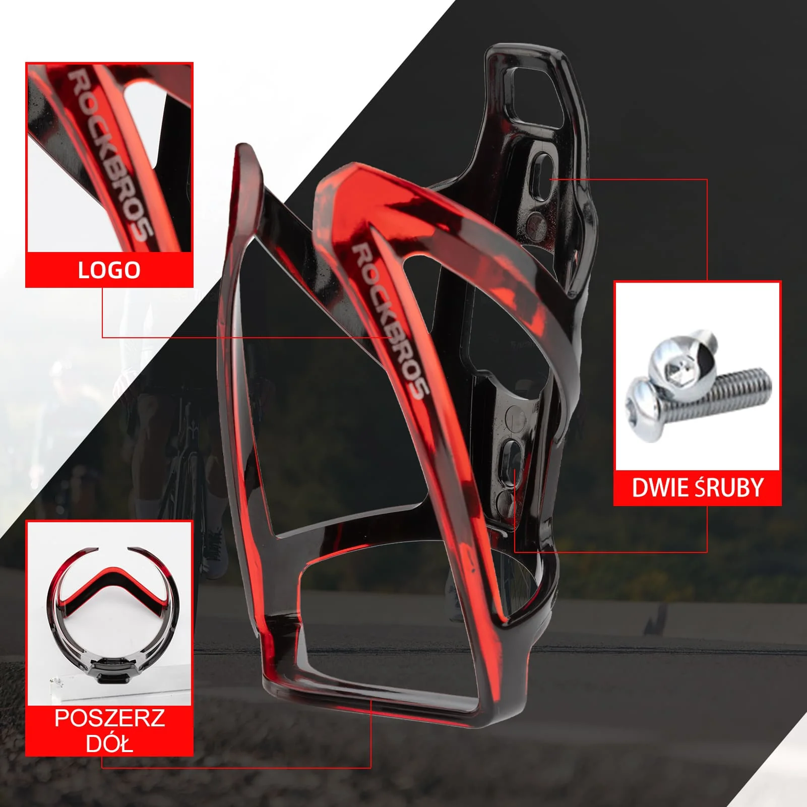 Uchwyty na Bidon Lekki Materiał PC Kolorowy 35g-FK-338 - Image 34