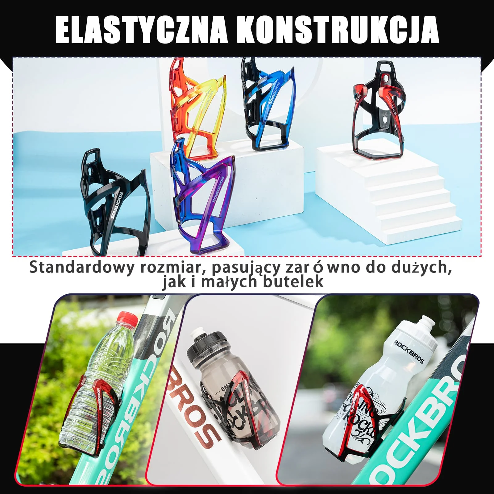 Uchwyty na Bidon Lekki Materiał PC Kolorowy 35g-FK-338 - Image 35