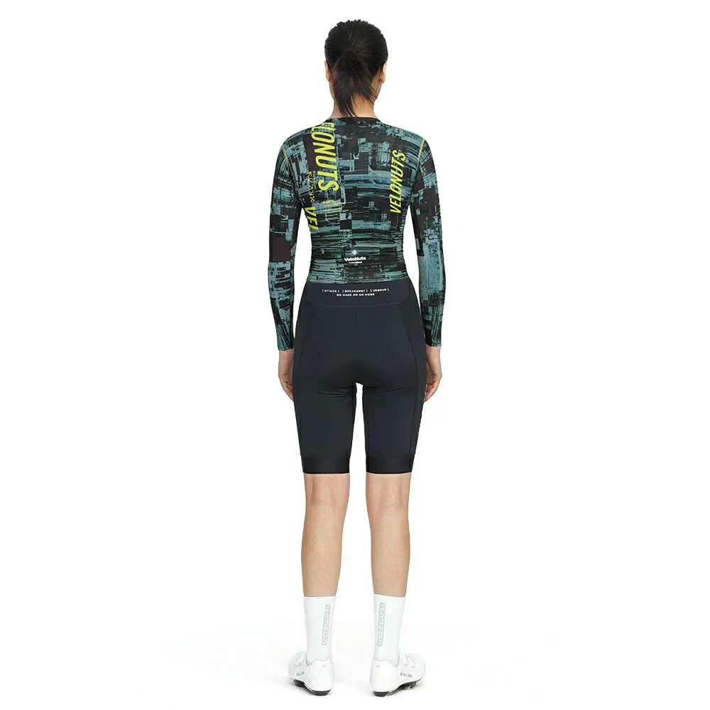 Velonuts Damska Koszulka Rowerowa Velonuts Ultra Short Z Długim Rękawem Zielona - Image 5