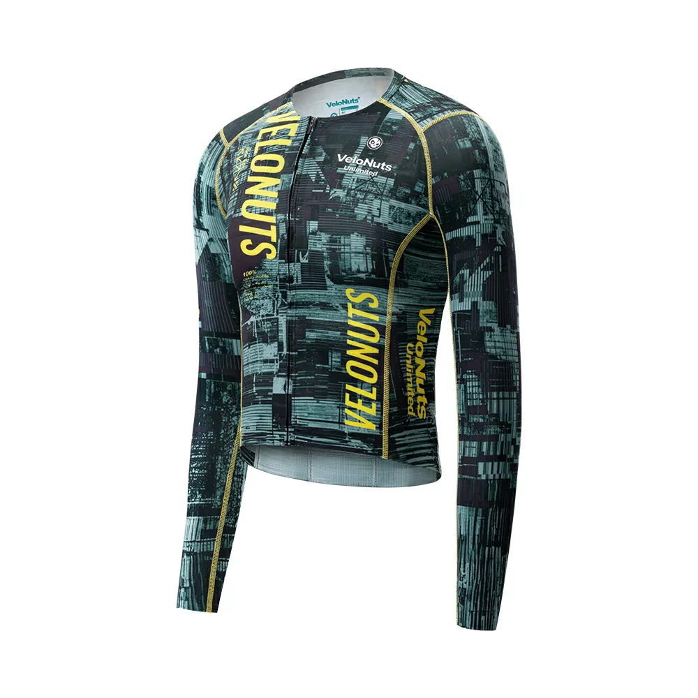 Velonuts Męska Koszulka Rowerowa Ultra Short Z Długim Rękawem Zielona - Image 2