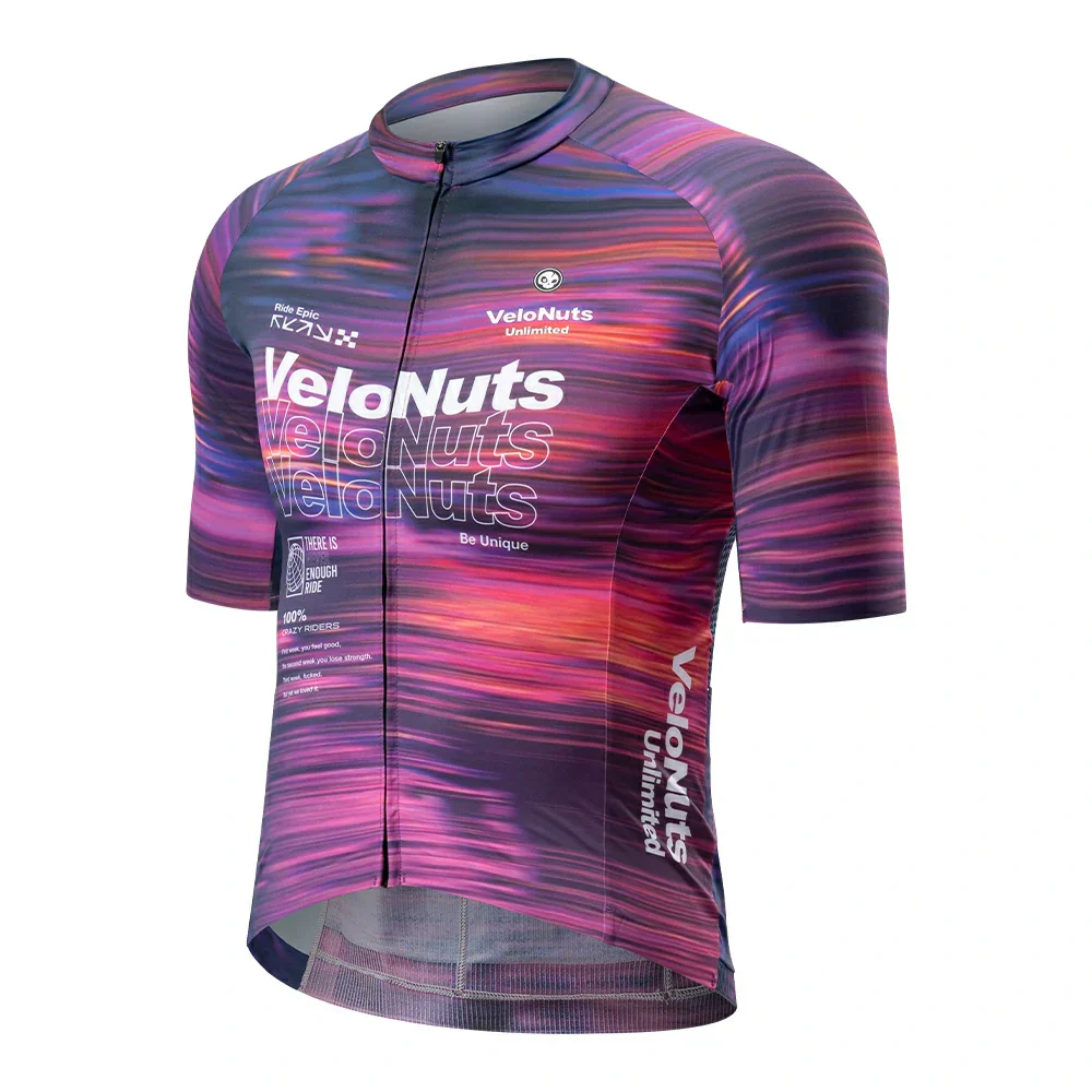 Velonuts Męska Koszulka Rowerowa Velonuts Extra Short Krótki Rękaw, Fioletowa - Image 2