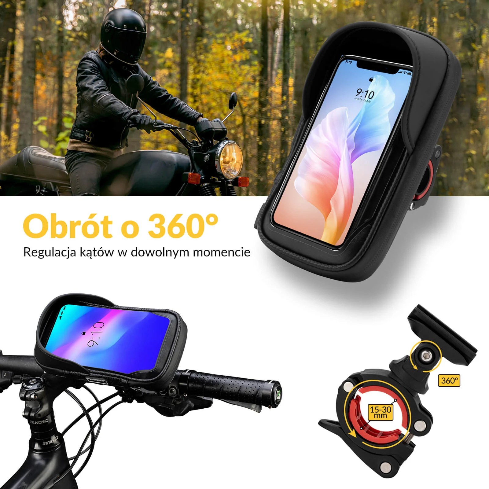 Wodoodporna Torba Rowerowa na Telefon 6,7" Obrót 360° - Image 5