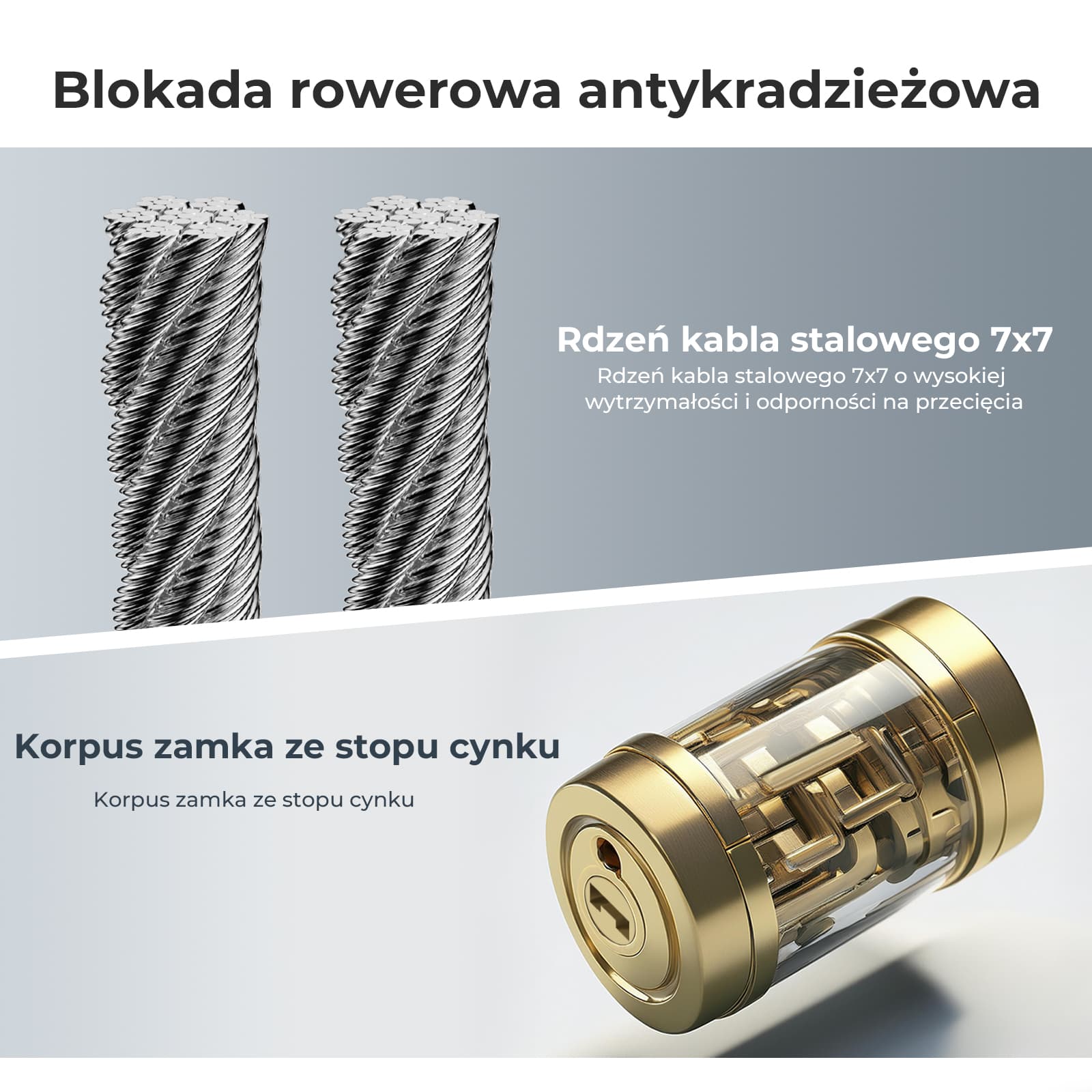 Zapięcie Rowerowe 110 cm / 11 mm Wytrzymałe, Bezpieczne i Uniwersalne - Image 13