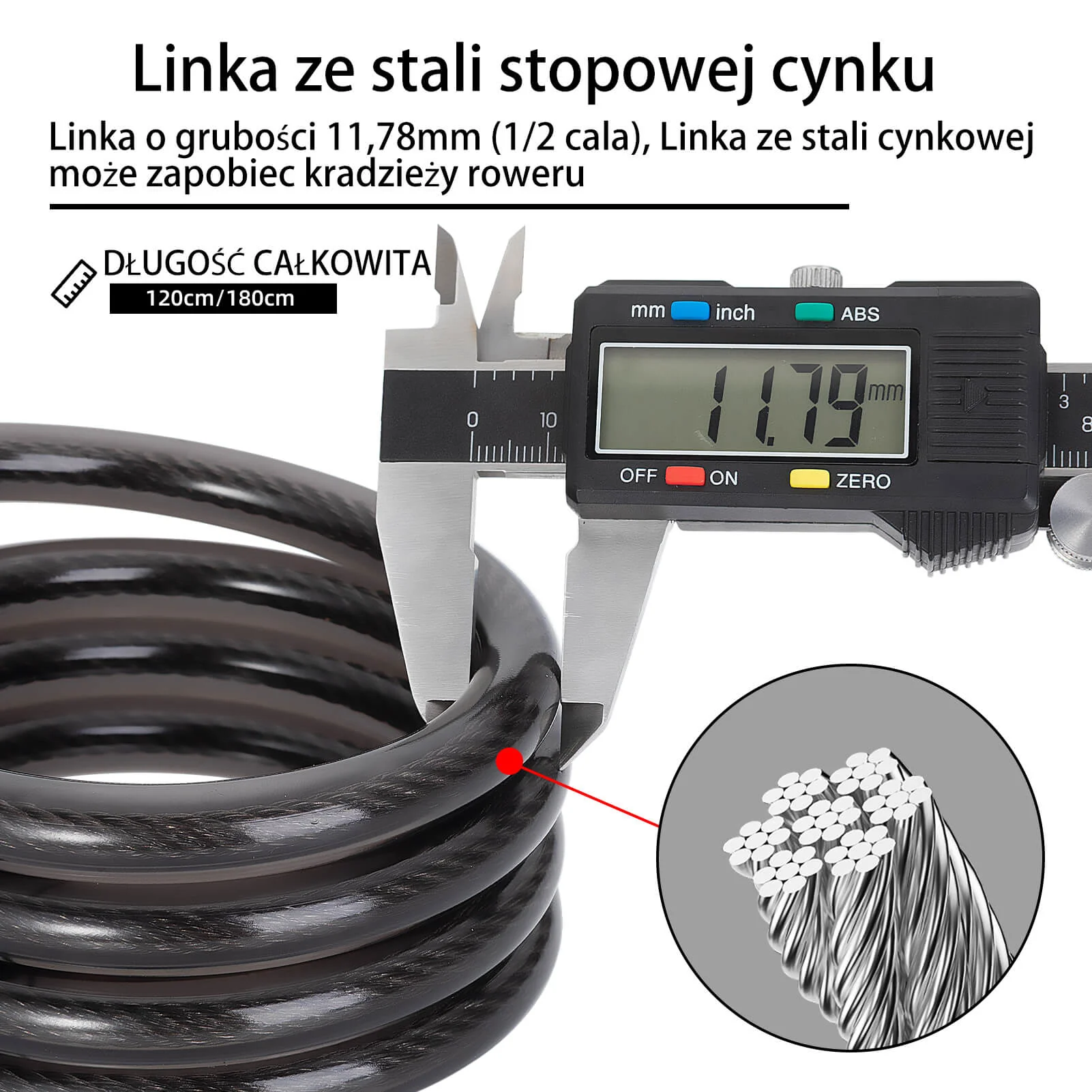 Zapięcie Rowerowe ze Stali Nierdzewnej z Diodą LED -XR2606 - Image 3