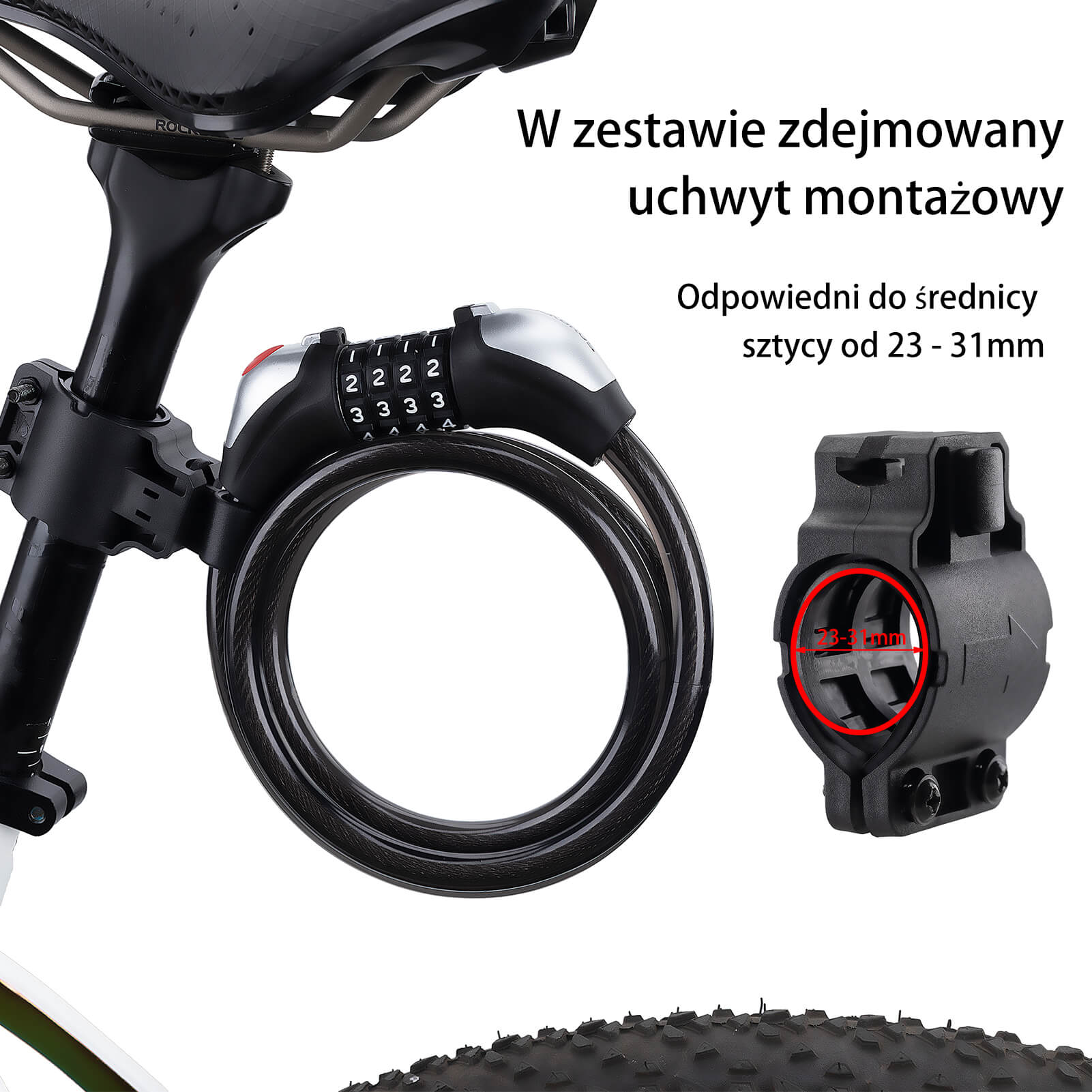 Zapięcie Rowerowe ze Stali Nierdzewnej z Diodą LED -XR2606 - Image 5