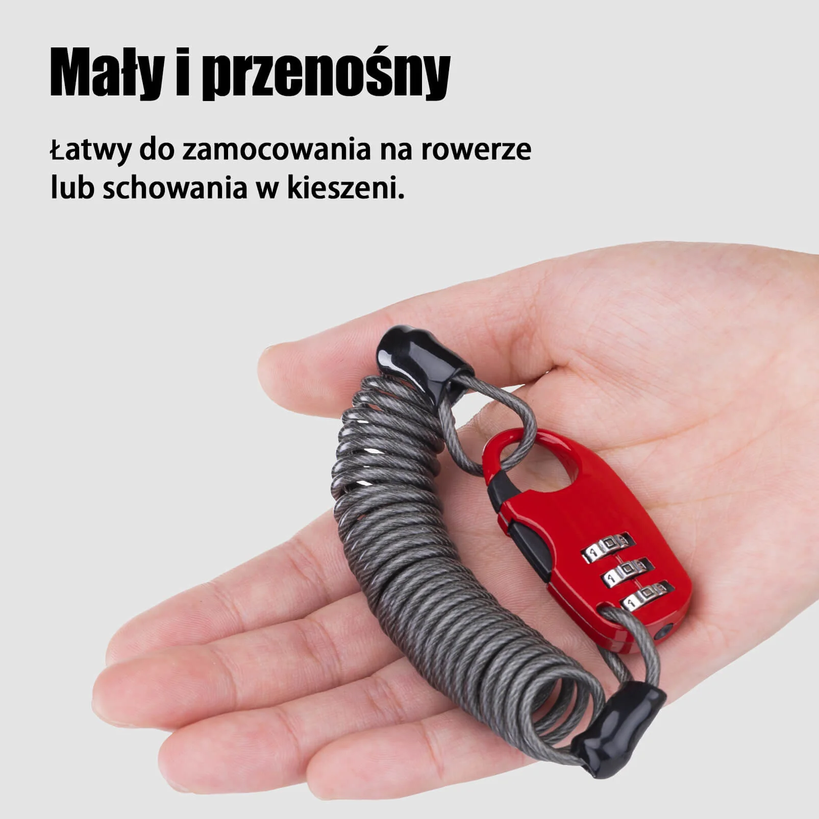 Zapięcie do Kasku Rowerowego Trzycyfrowe Hasło Długość 90cm - Image 12